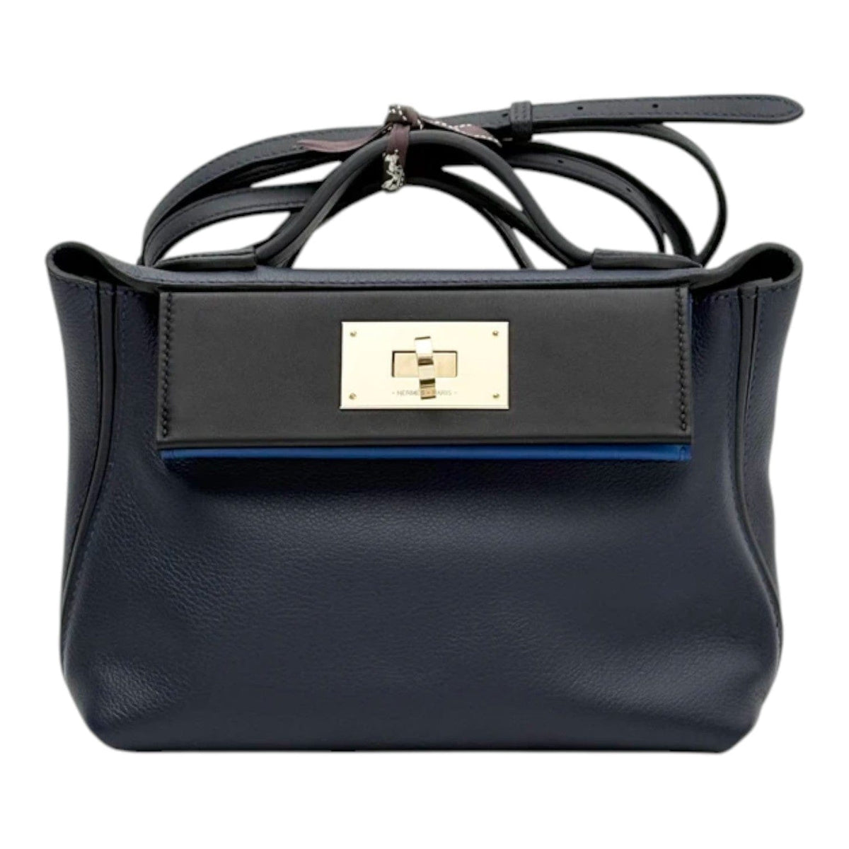 Hermes Hermes 2424 Mini Blue Bag in Evercolor with PHW