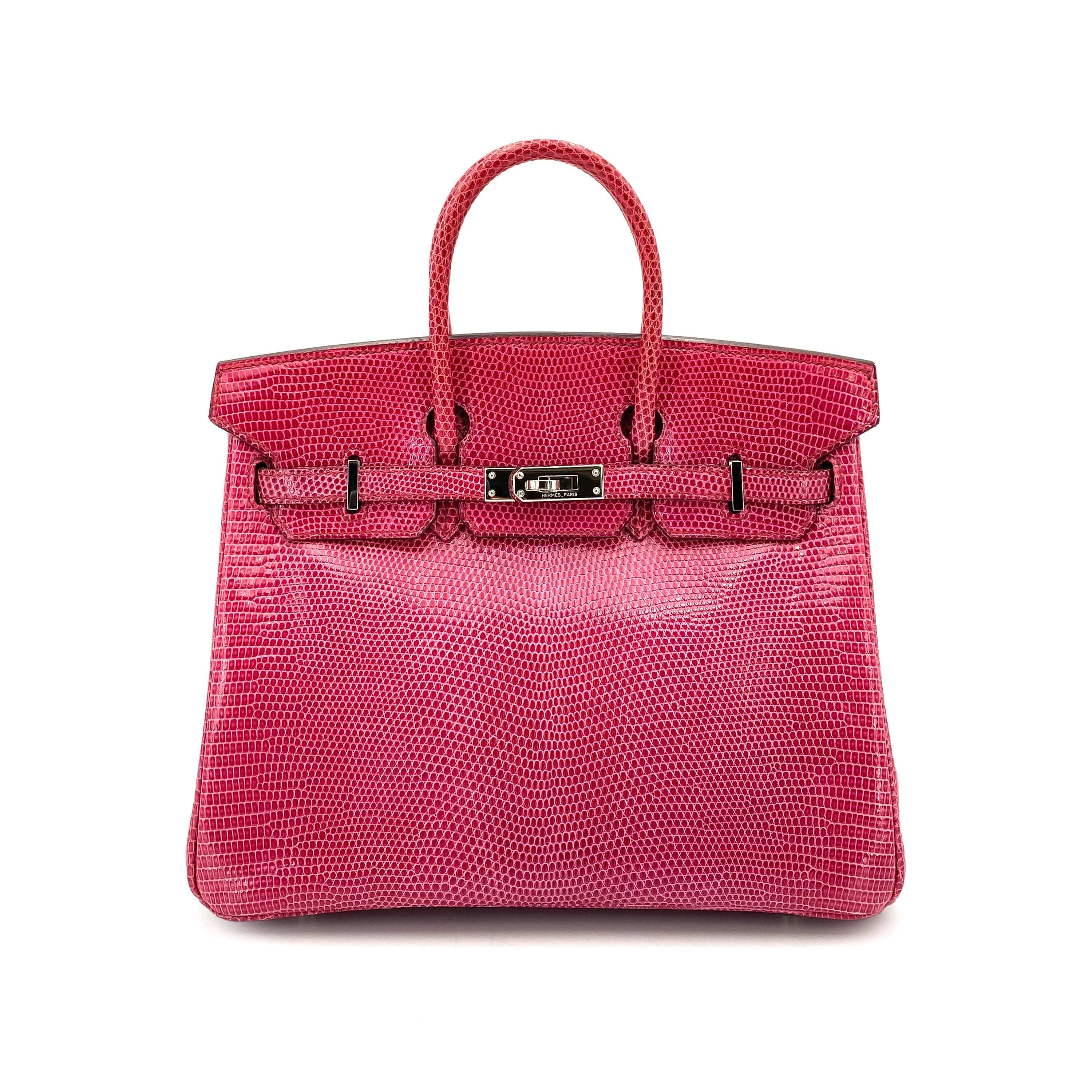 HERMES Hermes Birkin 25 Fuchsia Lizard PHW #K 90248833