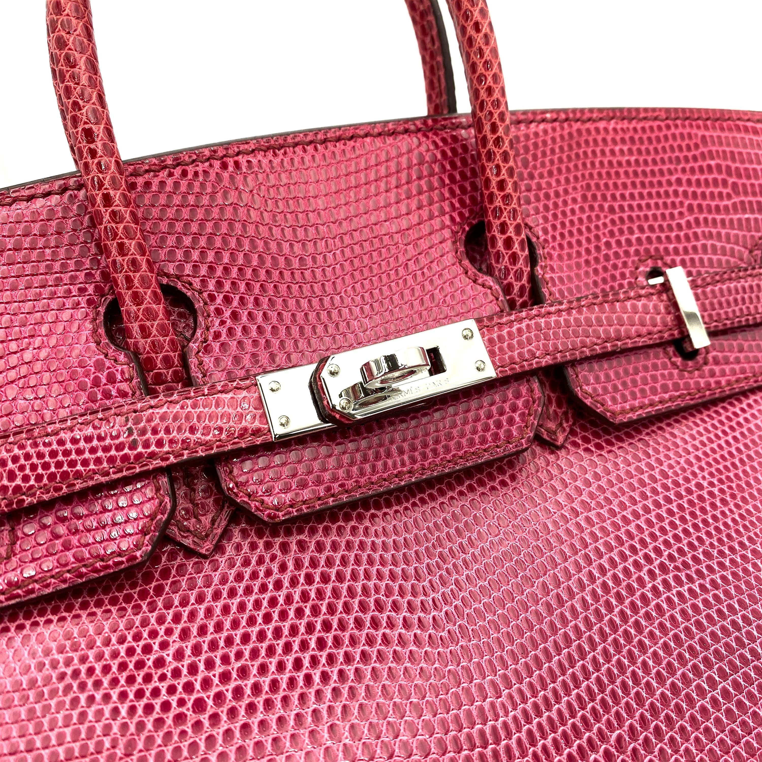 HERMES Hermes Birkin 25 Fuchsia Lizard PHW #K 90248833