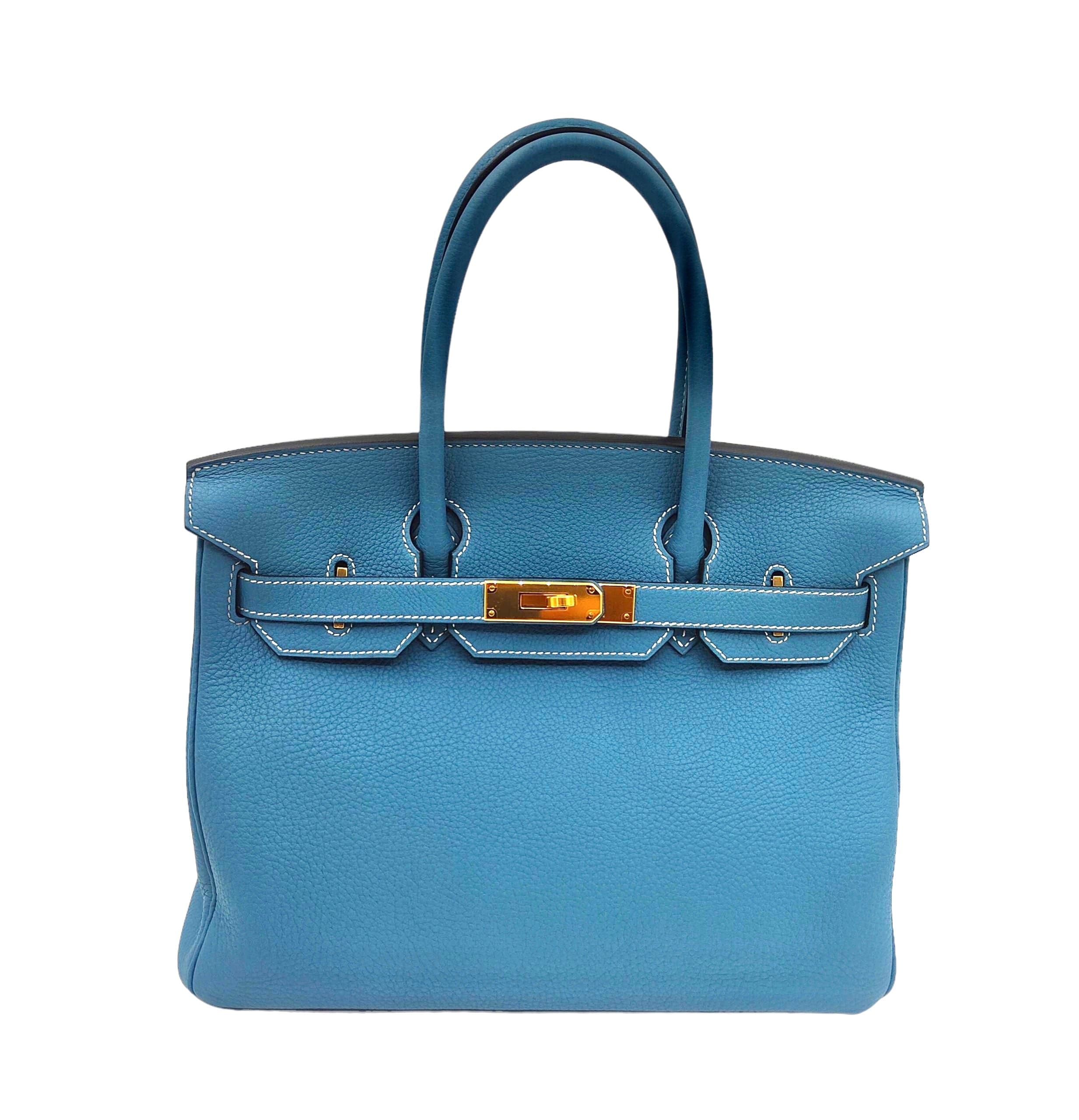 Hermès Hermes Birkin 30 Blue Jean Togo GHW #T SKC1396