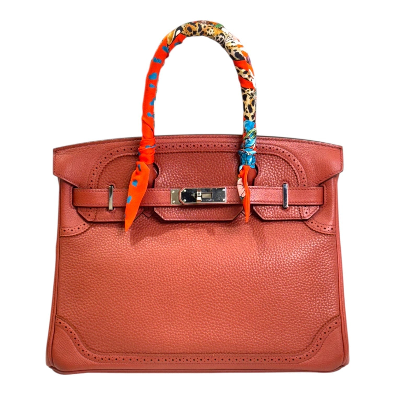 Hermes Hermes Birkin 30cm Ghillies TC Brique X Stamp