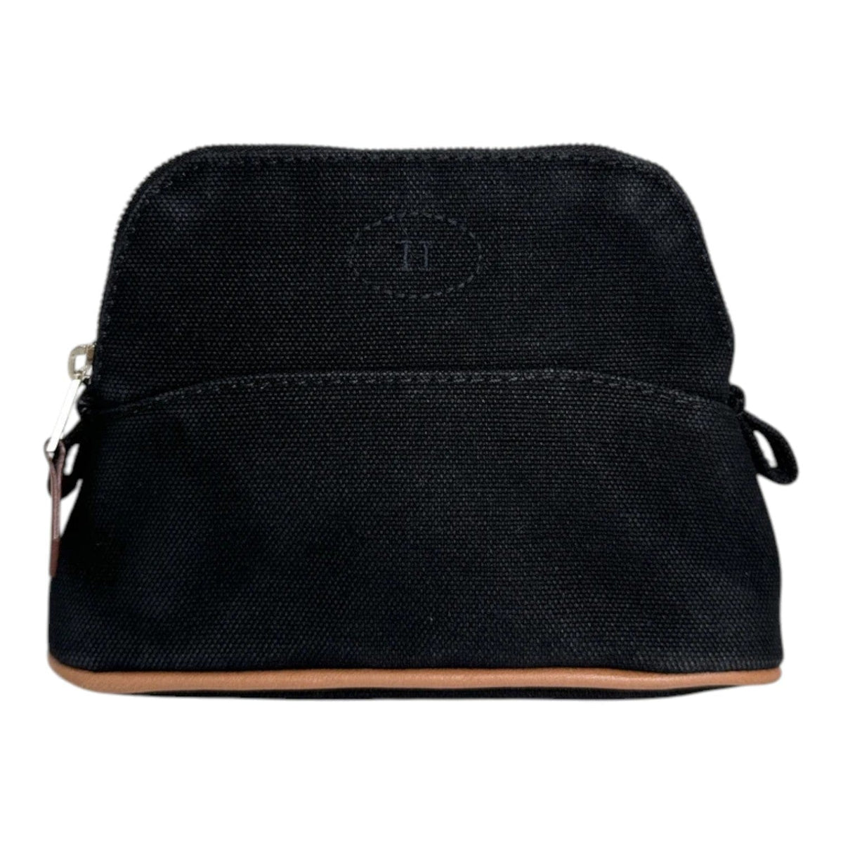 Hermes Hermes Black Cotton Canvas Mini Bolide Travel Cosmetic Pouch