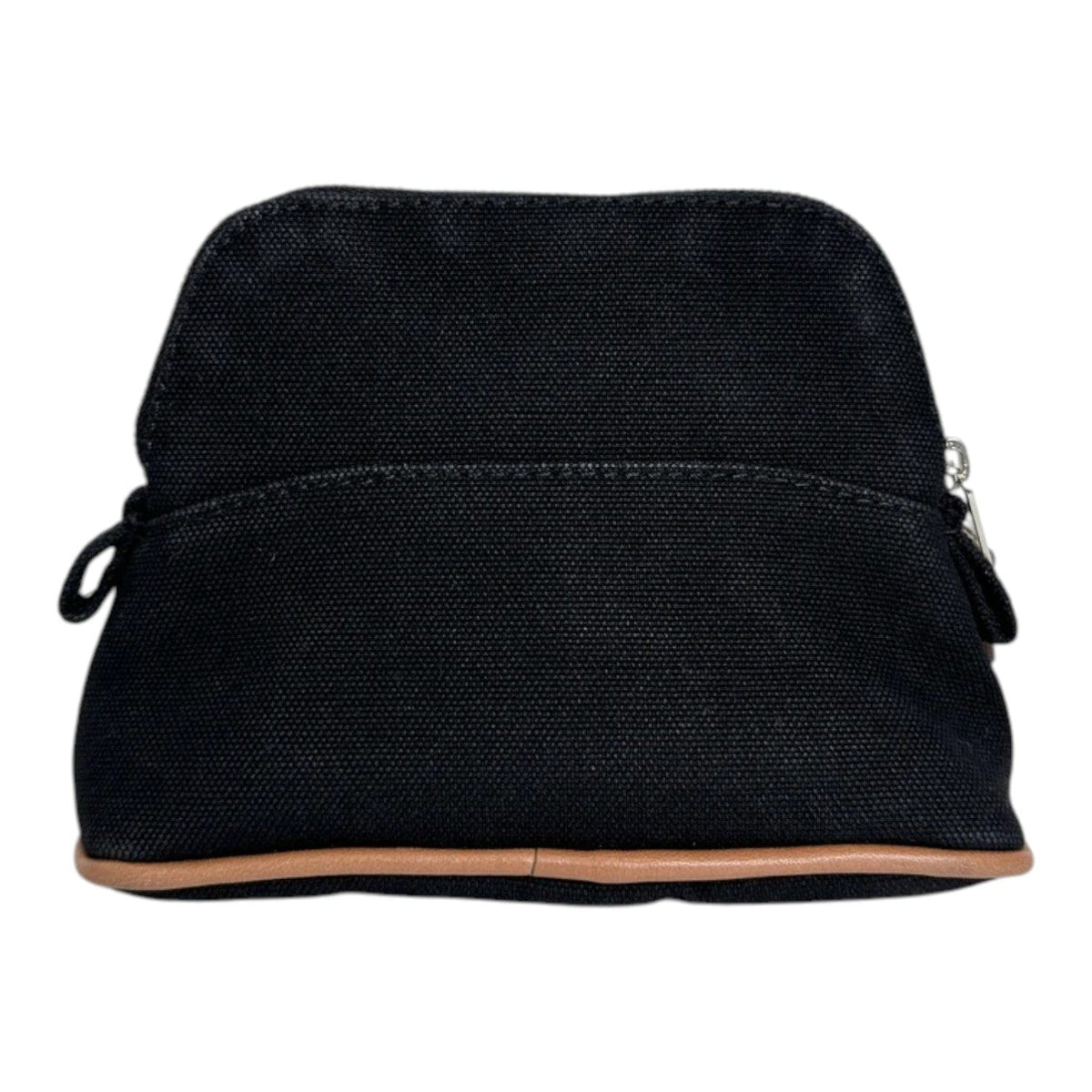Hermes Hermes Black Cotton Canvas Mini Bolide Travel Cosmetic Pouch