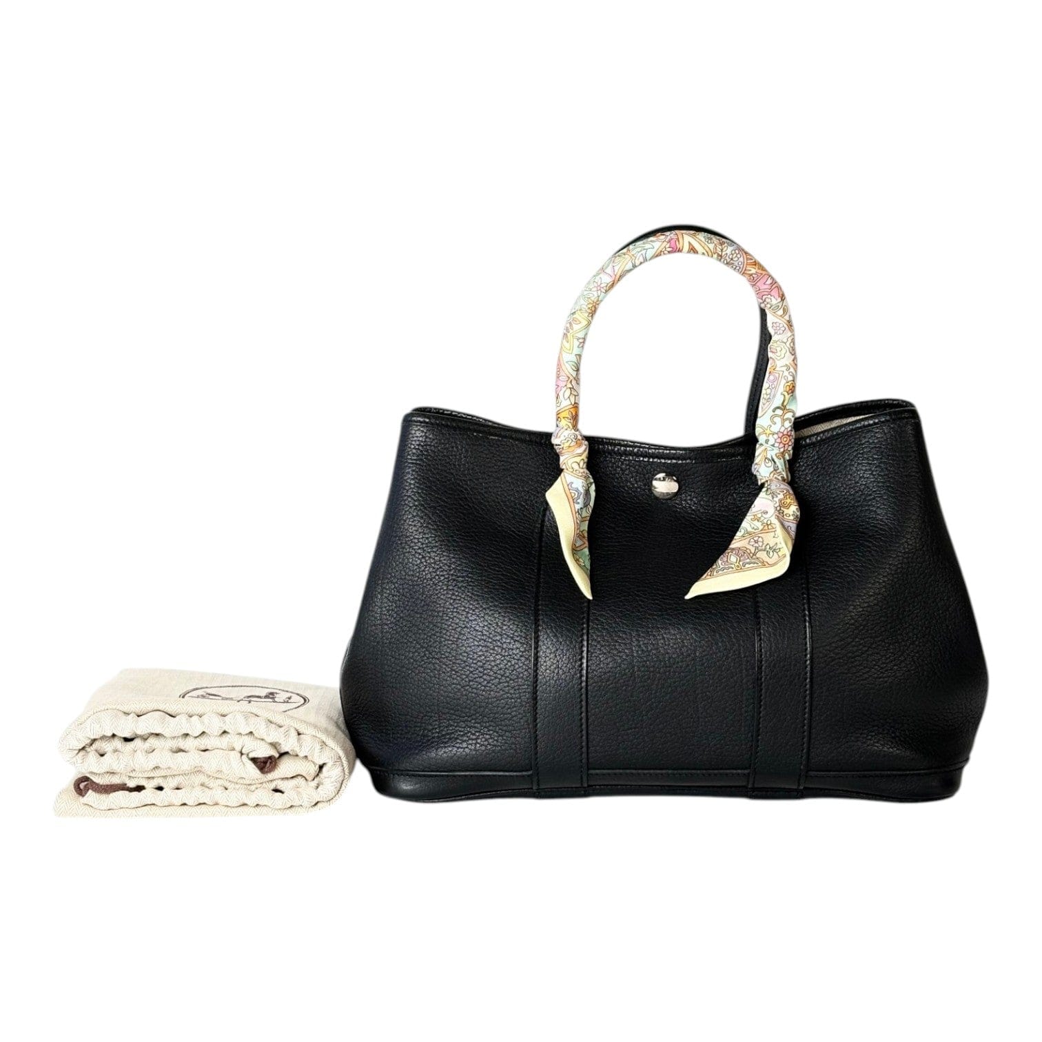 Hermes Hermes Black Garden Party 30cm Clemence Leather Bag