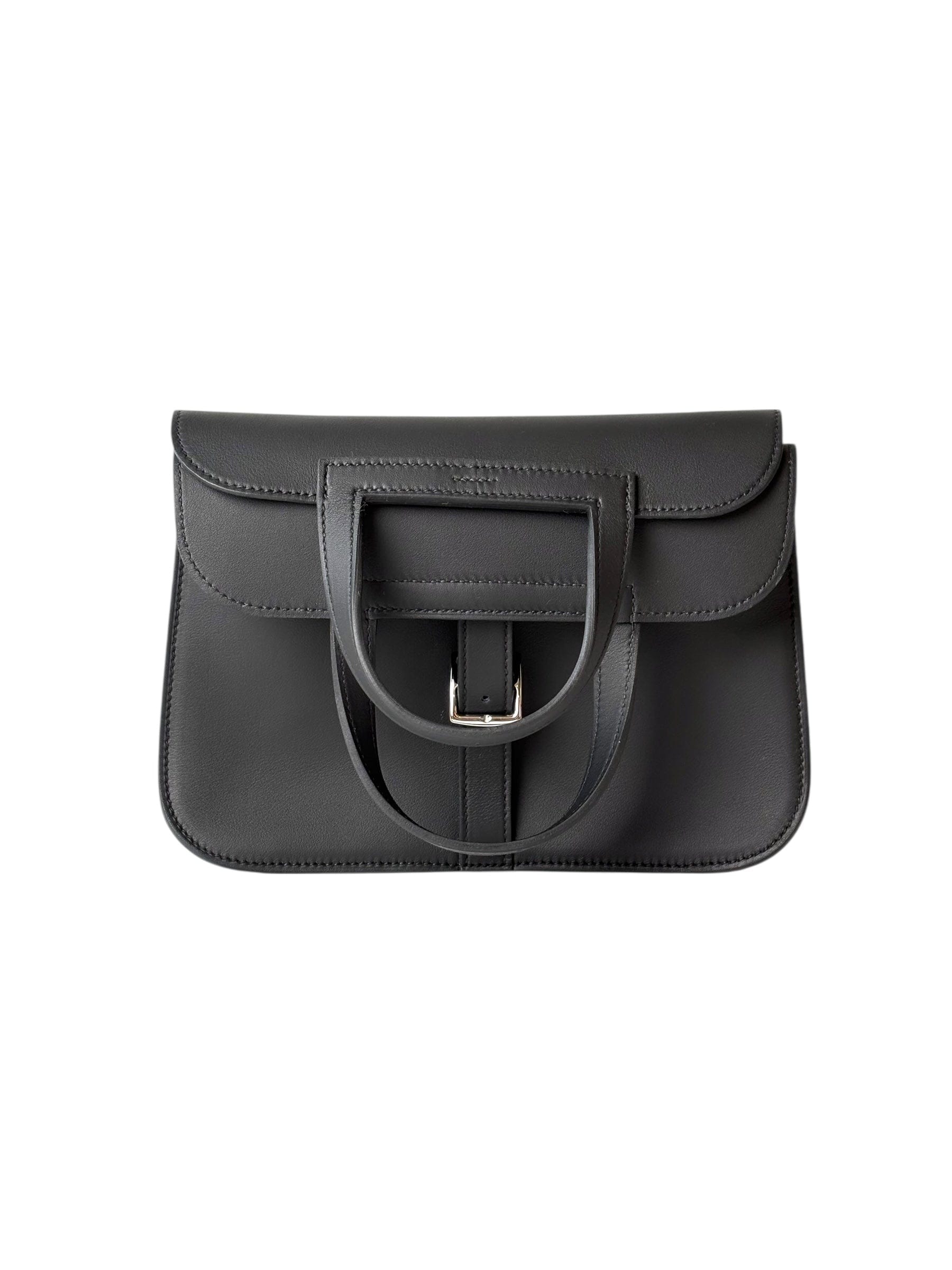 Hermes Hermes Black Halzan Mini Bag Swift with PHW - K Stamp