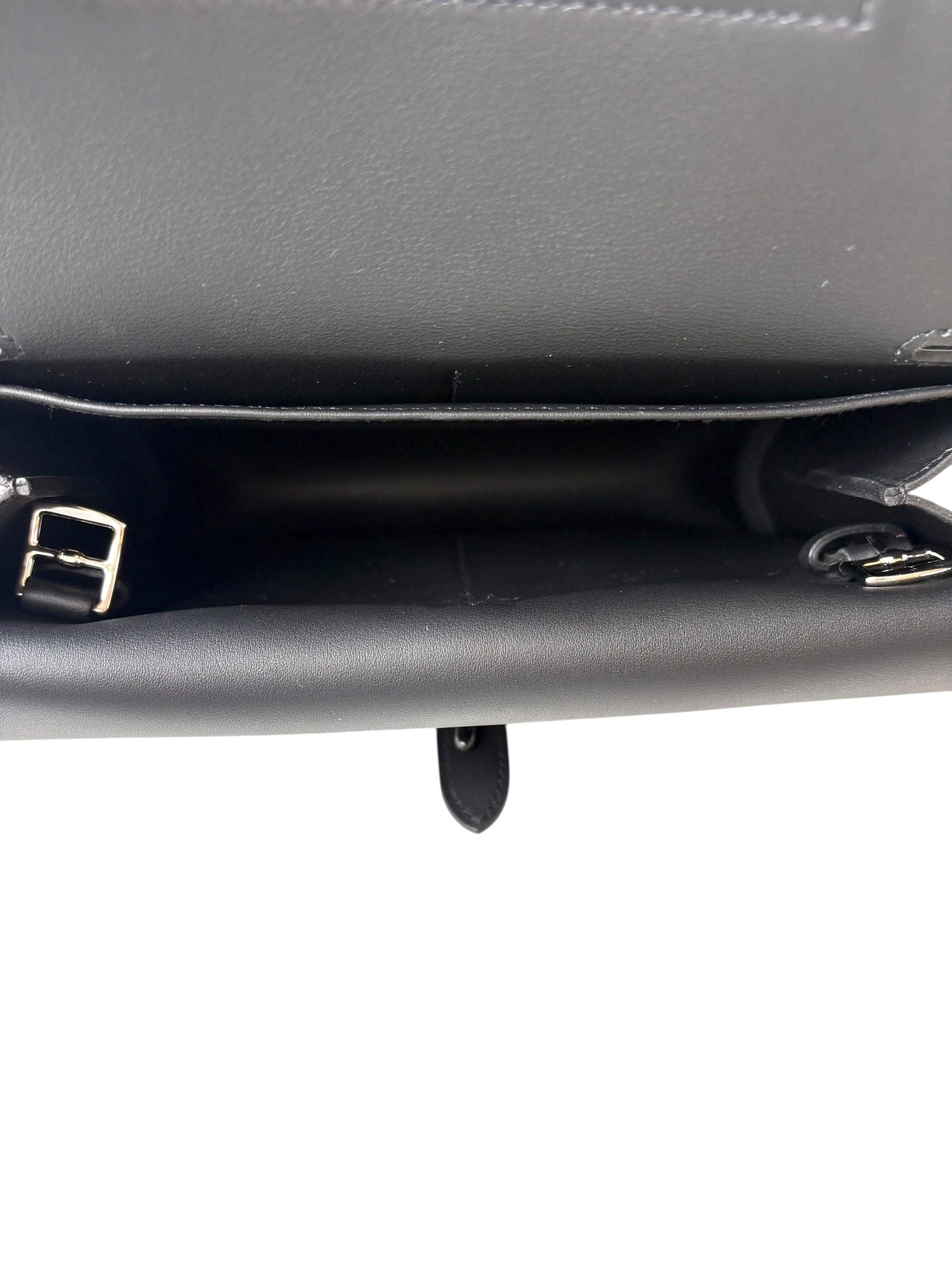 Hermes Hermes Black Halzan Mini Bag Swift with PHW - K Stamp