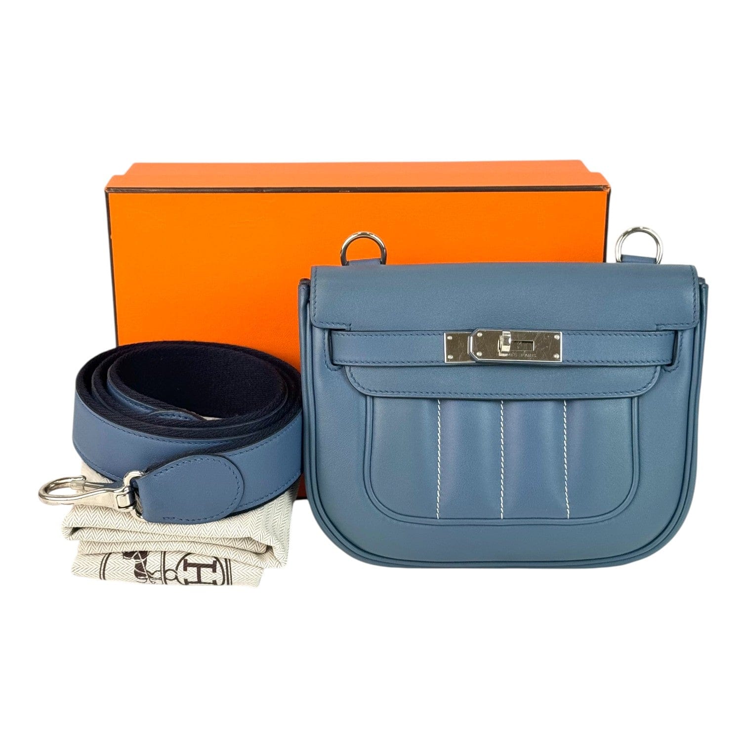 Hermes Hermes Blue Berline Bag Swift 7C