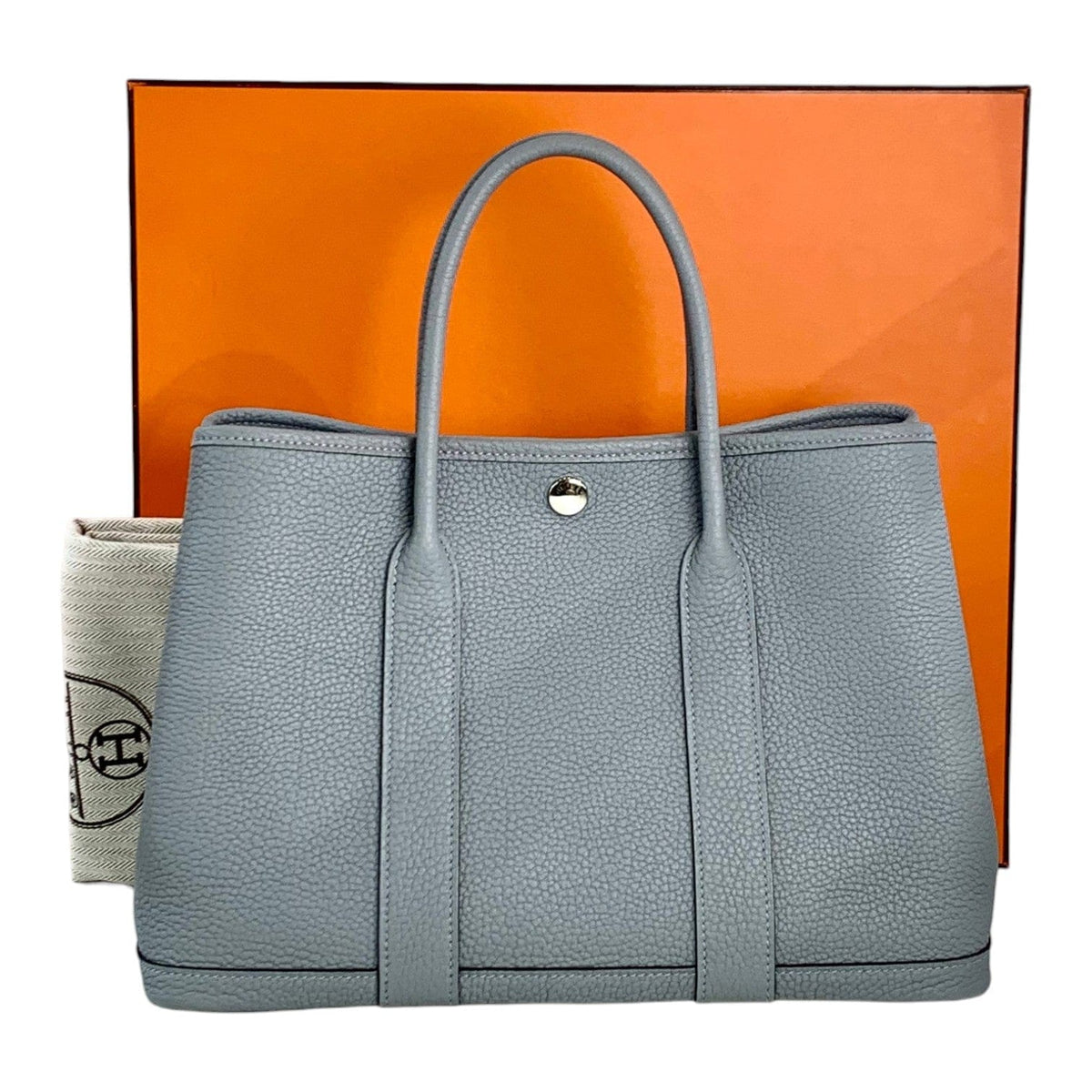 Hermes Hermes Blue Garden Party 30 in Clemence - Full Set K Stamp