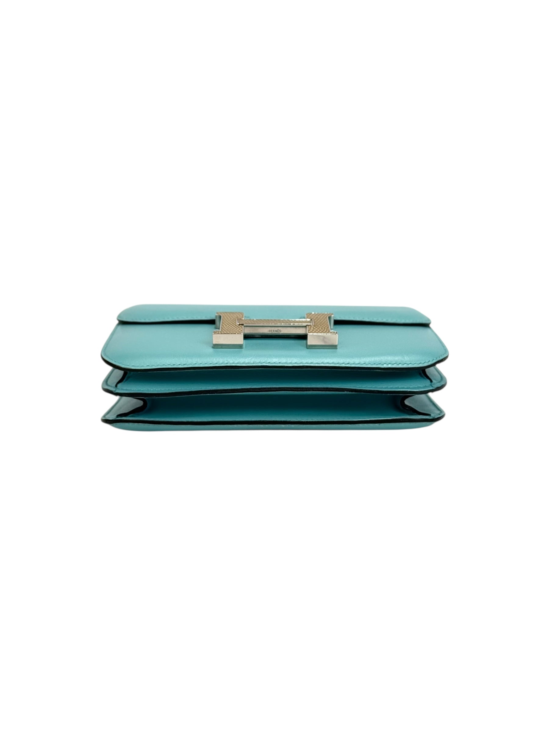 Hermes Hermes Constance Bag 18cm Mini Blue Atoll Swift - T Stamp