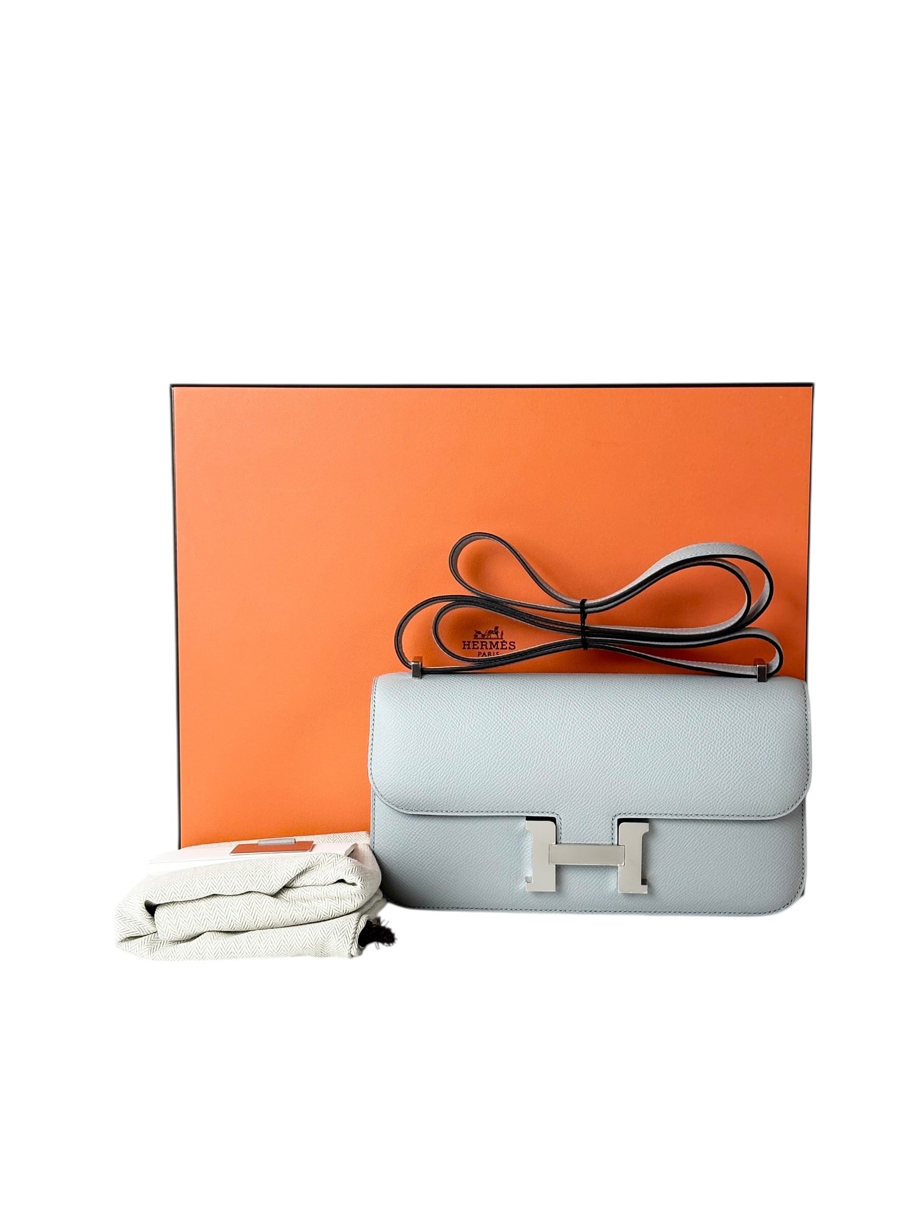 Hermes Hermes Constance Elane Glacier Blue Epsom