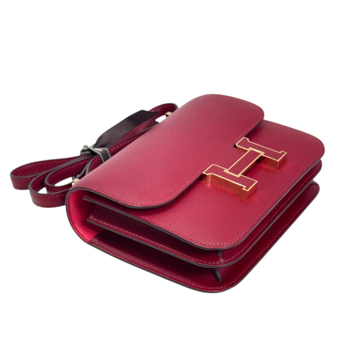 Hermes Hermes Constance Mini Burgandy Enamel Closure Epsom Leather X Stamp