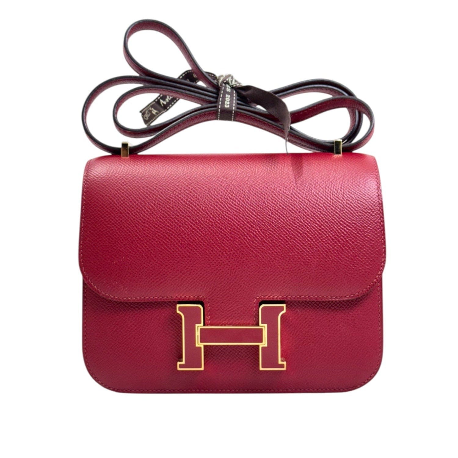 Hermes Hermes Constance Mini Burgandy Enamel Closure Epsom Leather X Stamp