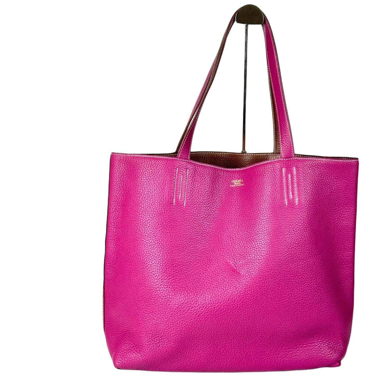 Hermes Hermes Double Sense Tote Bag in Pink & Gold