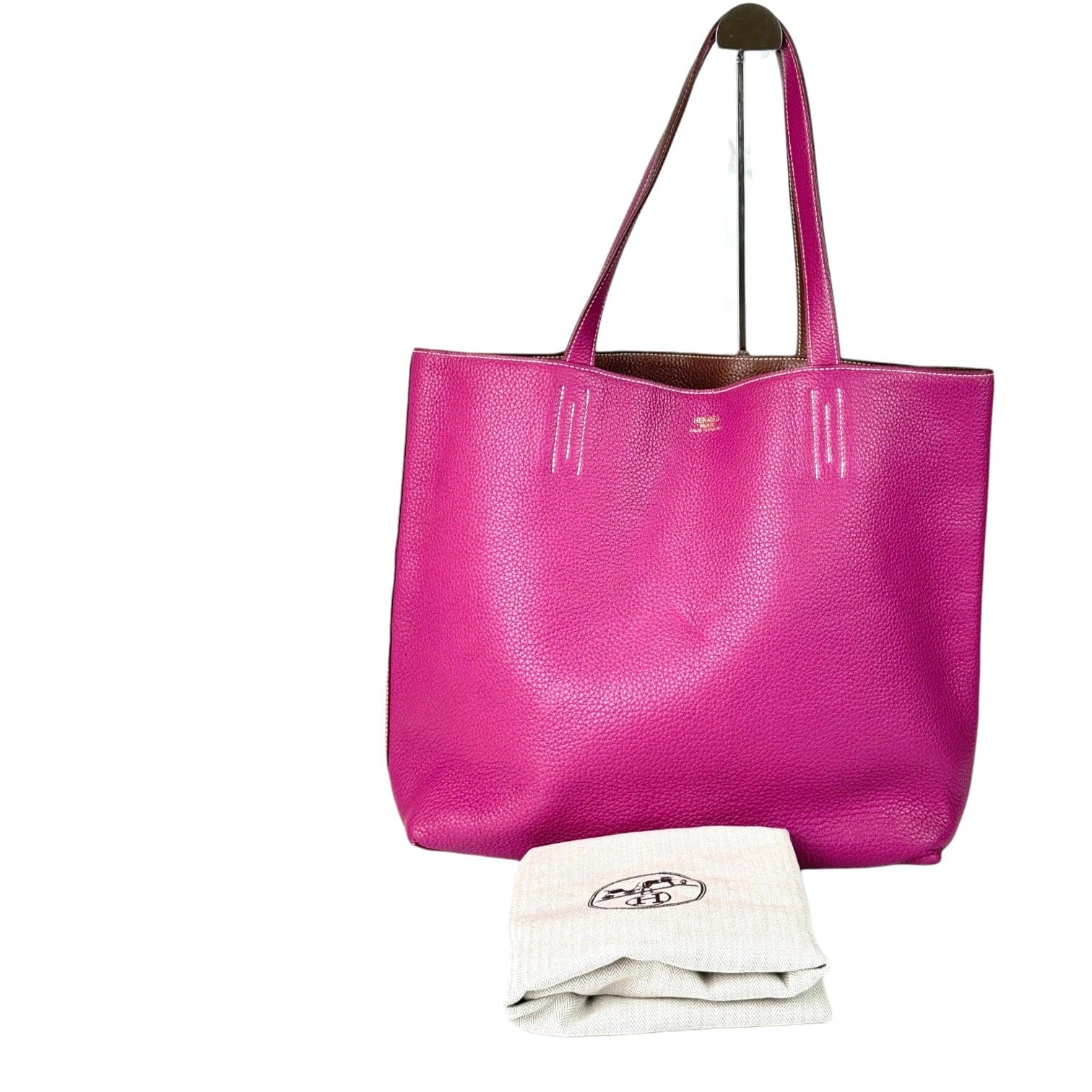 Hermes Hermes Double Sense Tote Bag in Pink & Gold
