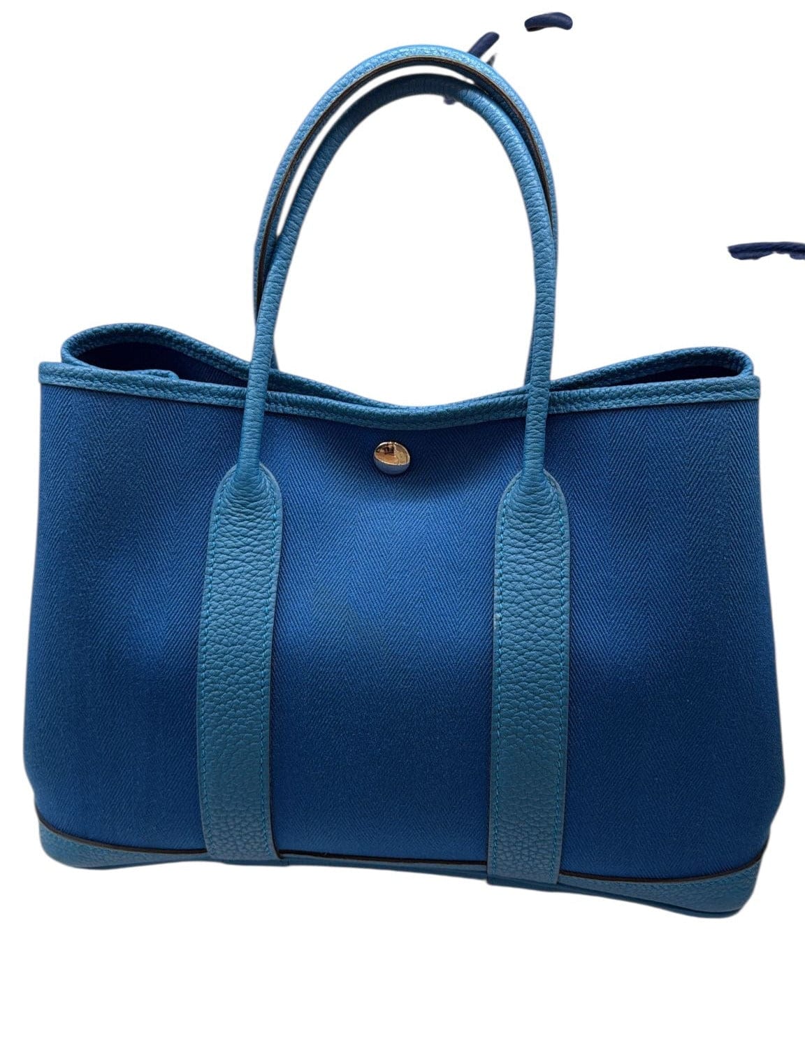 Hermes Hermes Garden Party 30 in Blue Canvas & Leather