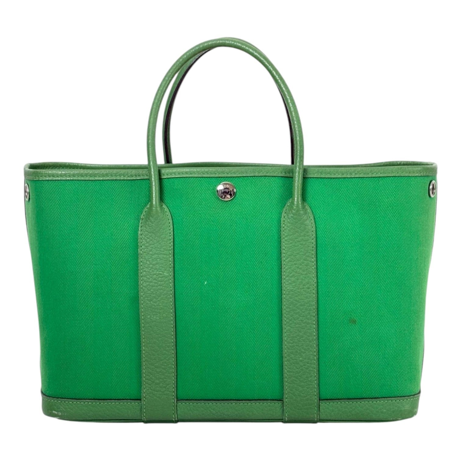 Hermes Hermes Green Garden Party 30cm in Canvas/Leather
