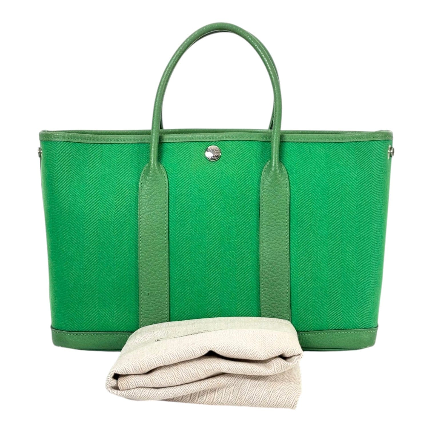 Hermes Hermes Green Garden Party 30cm in Canvas/Leather