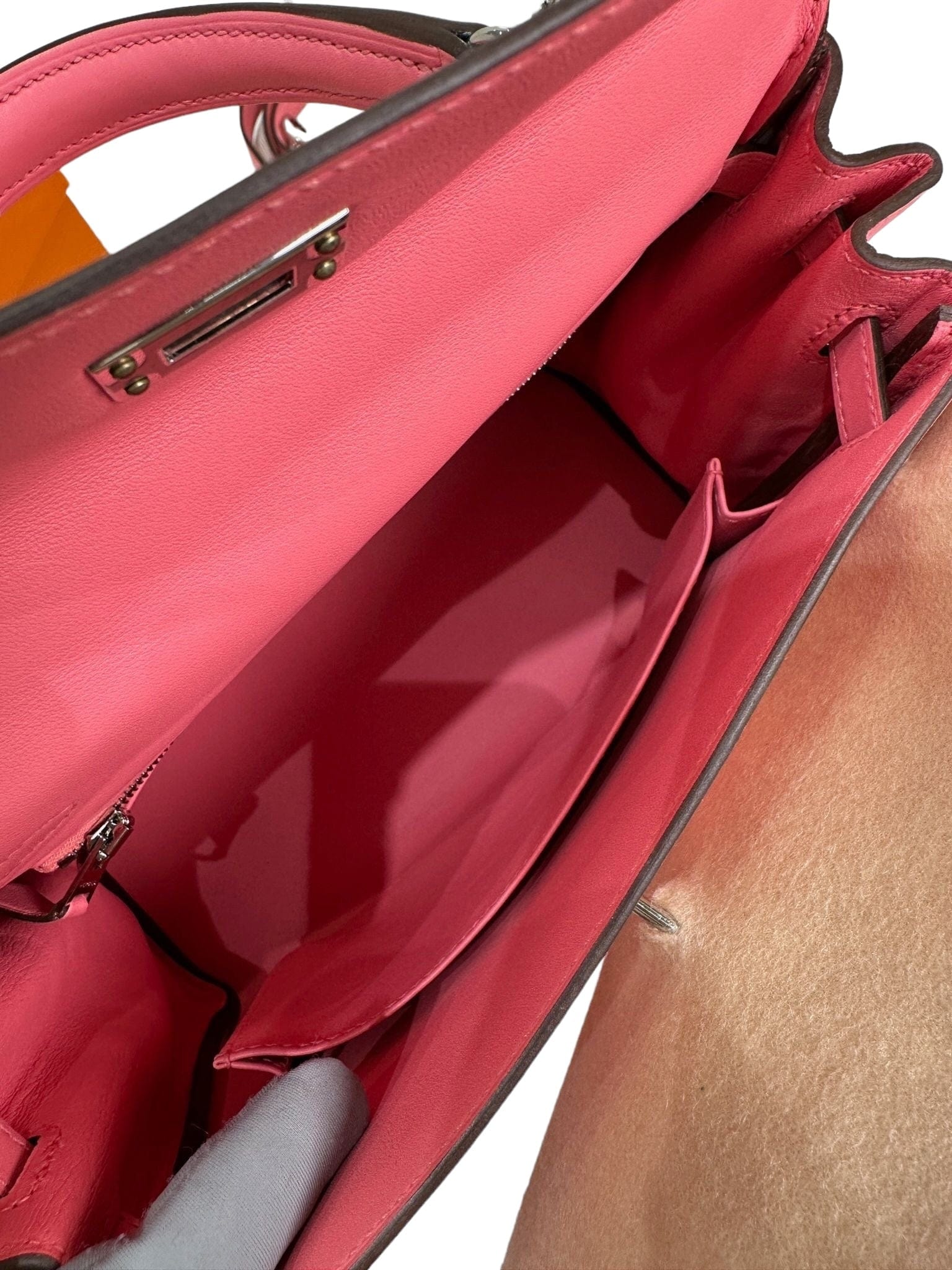 Hermes Kelly 25 in Rose Azalee Swift with PHW LuxuryPromise