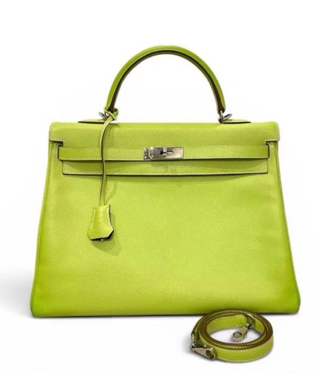 Hermes Hermes Kelly 35 in Lime Epsom with PHW