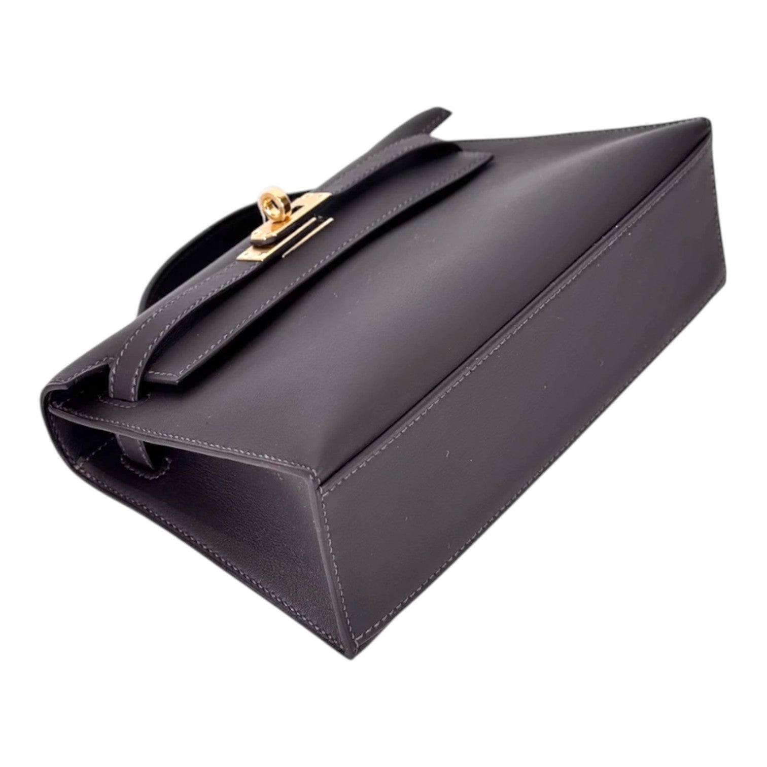 Hermes Hermes Kelly Pochette Bag in Swift T3 Bai Brun - Full Set - K Stamp