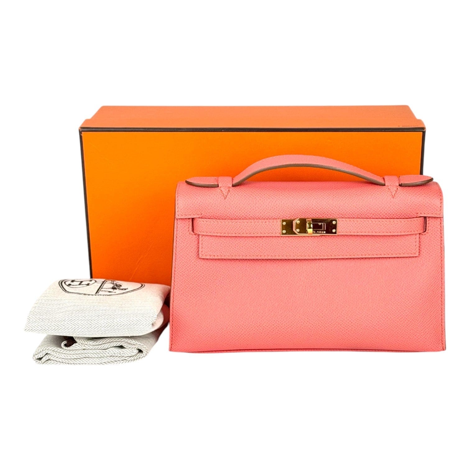 Hermes Hermes Kelly Pochette Bag Salmon Epsom
