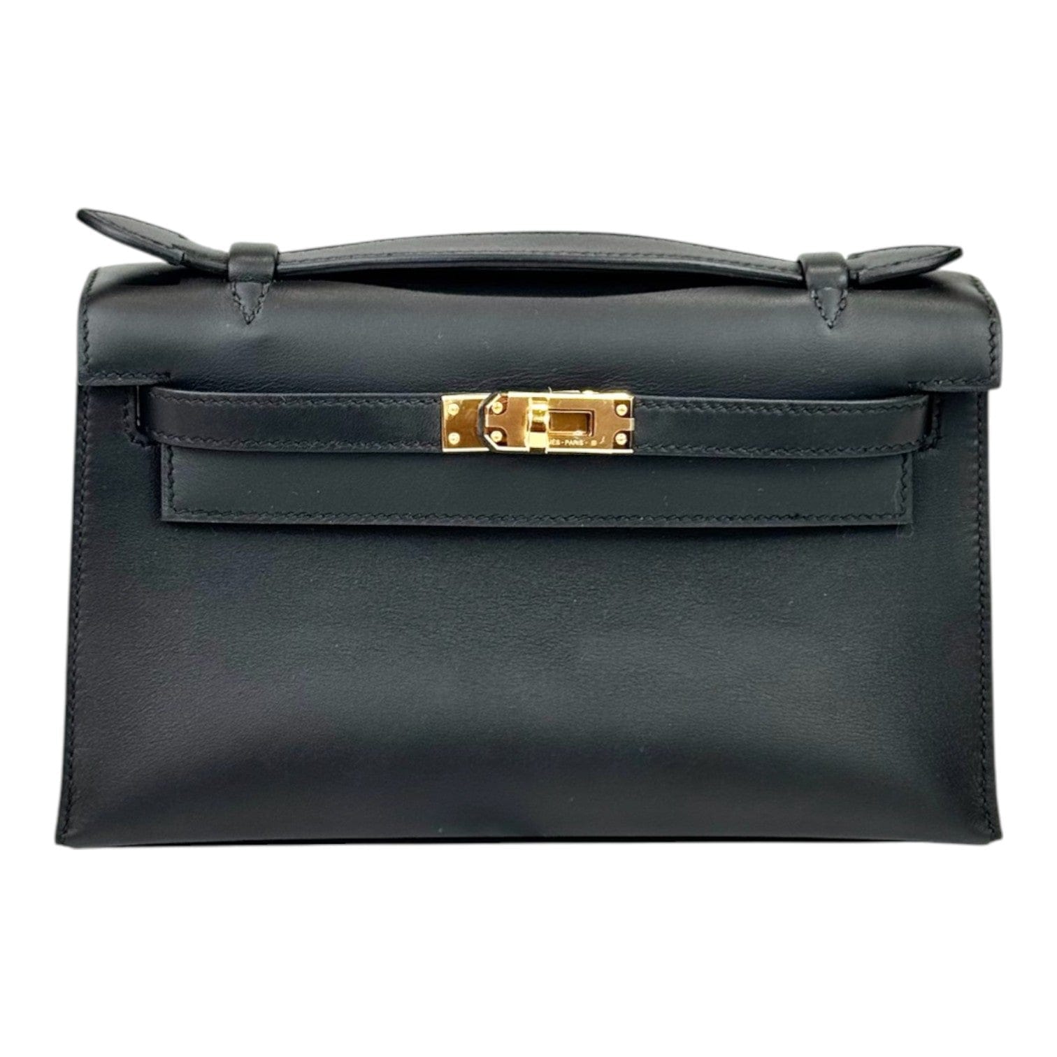 Hermes Hermes Kelly Pochette Black in Swift Leather Bag