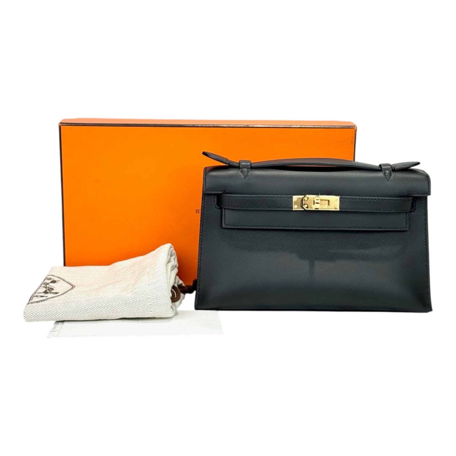 Hermes Hermes Kelly Pochette Black in Swift Leather Bag