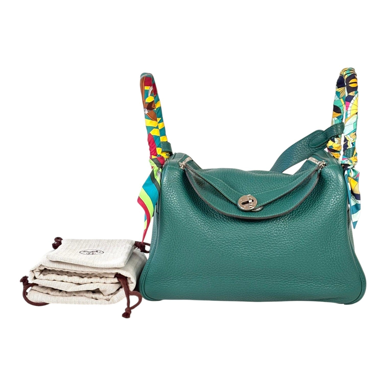 Hermes Hermes Lindy 30cm Green Bag in Clemence - T Stamp