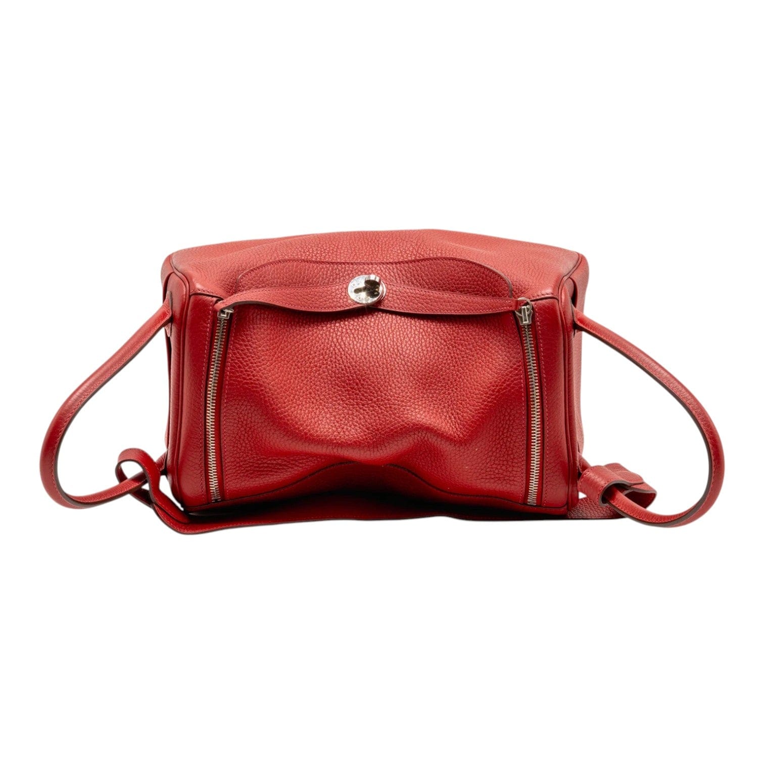 Hermes Hermes Lindy 34 Clemence Red SHW Stamp Q Square