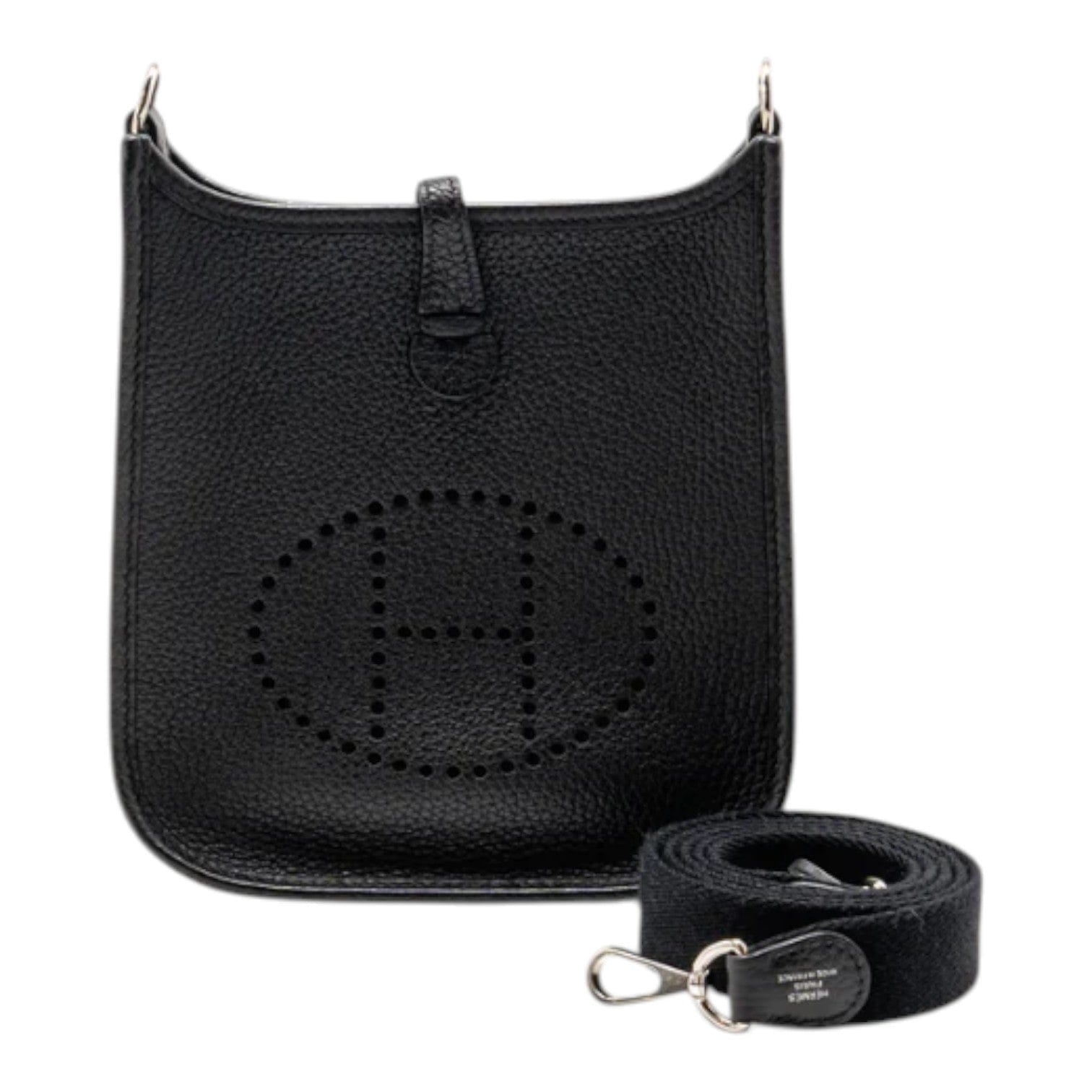 Hermes Hermes Mini Evelyne Clemence Black with SHW