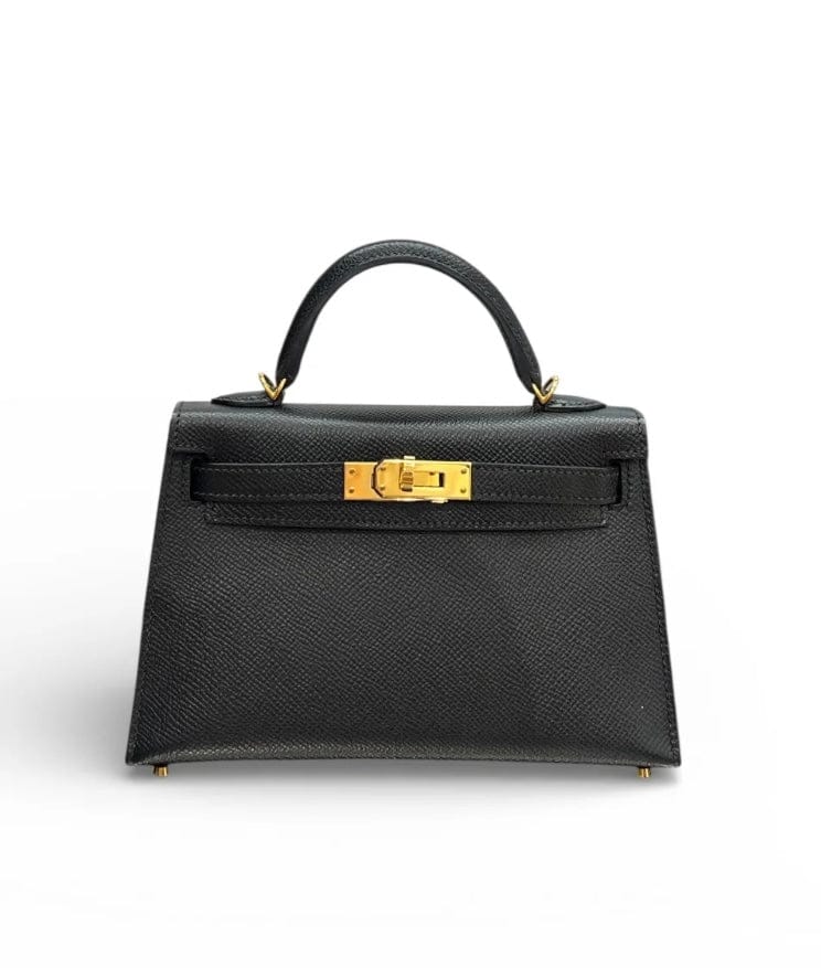 Hermes Hermes Mini Kelly in Black Epsom with GHW