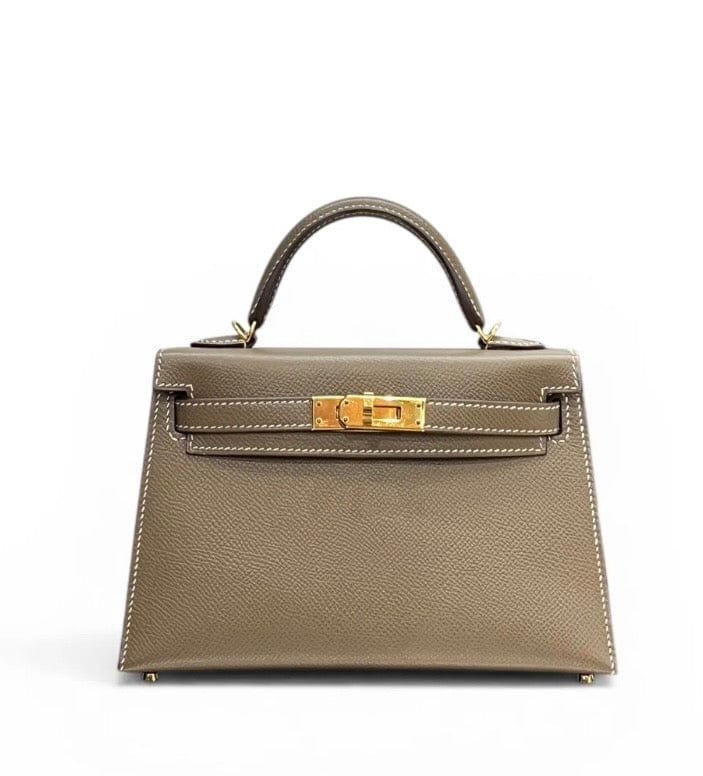 Hermes Hermes Mini Kelly in Etoupe Epsom with GHW