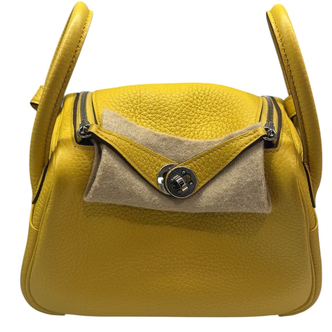 Hermes Hermes Mini Lindy in Juane Amber Clemence with PHW  - Full Set