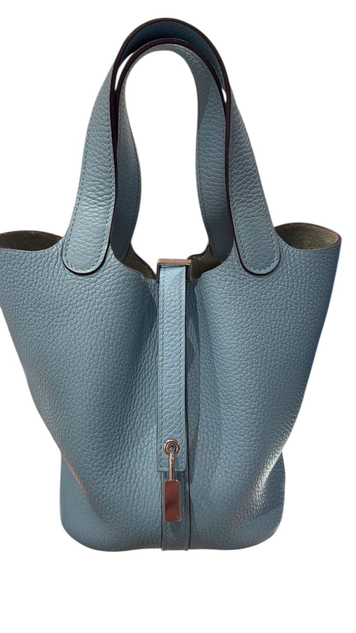 Hermes Hermes Picotin 18 in Blue Jean Clemence with PHW