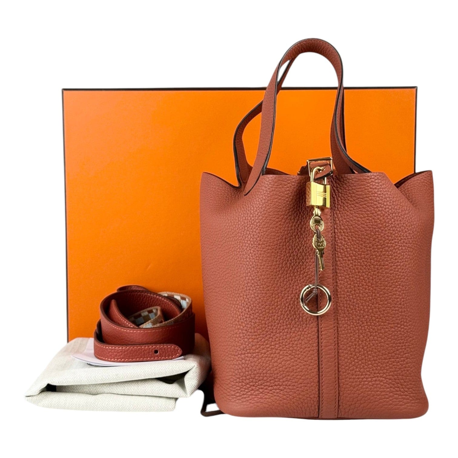 Hermes Hermes Picotin 22cm Bag in Clemence with GHW - Full Set