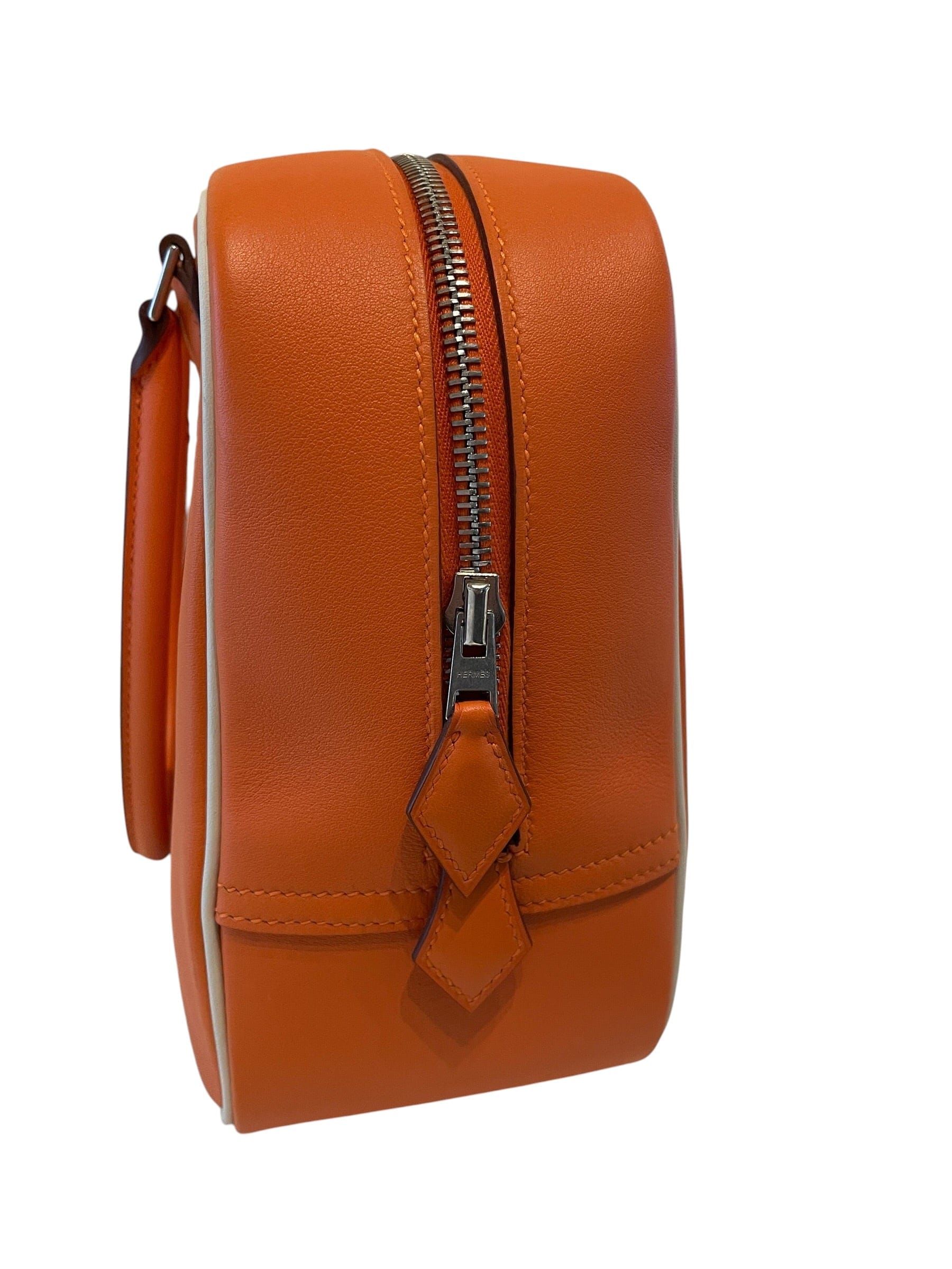 Hermes Hermes Plume 28 in Orange with Trim in Evercolour