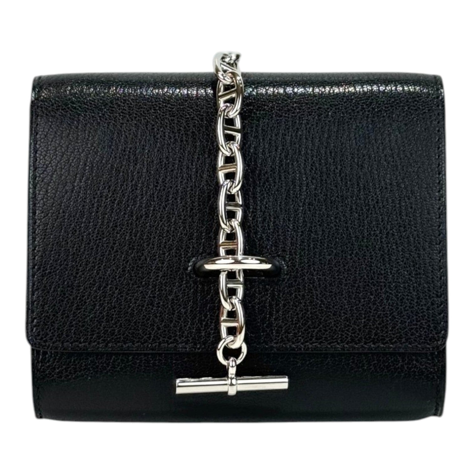 Hermes Hermes Portefeuille Chaine D’ancre To Go Wallet in Black Chevre