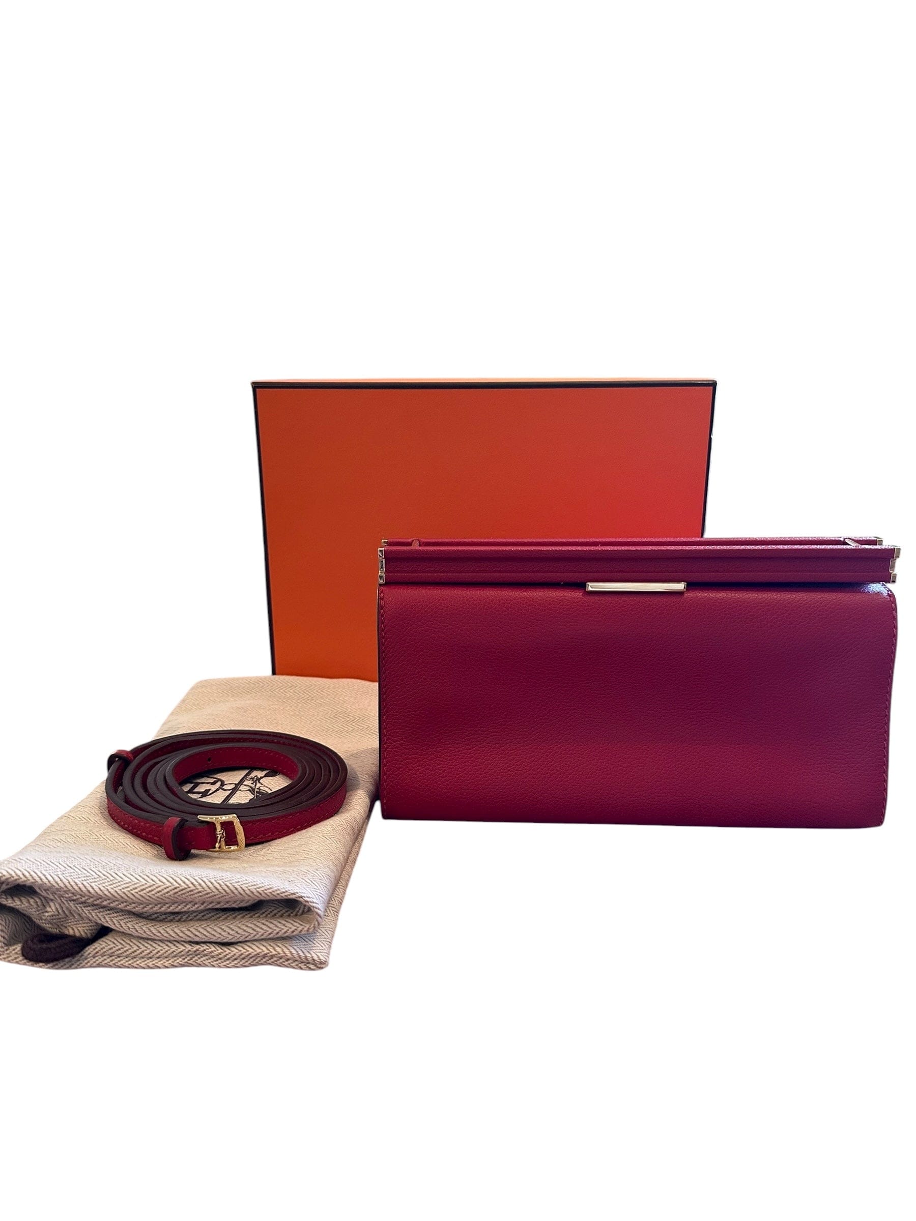 Hermes Hermes Red H Click 21 Shoulder Bag in Swift Leather
