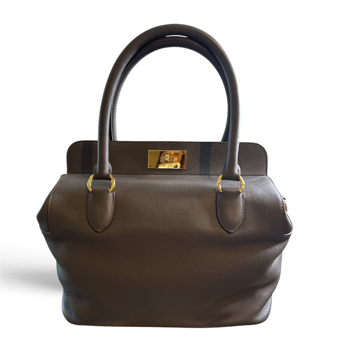 Hermes Tool Box in Etain 26cm with GHW - Full Set