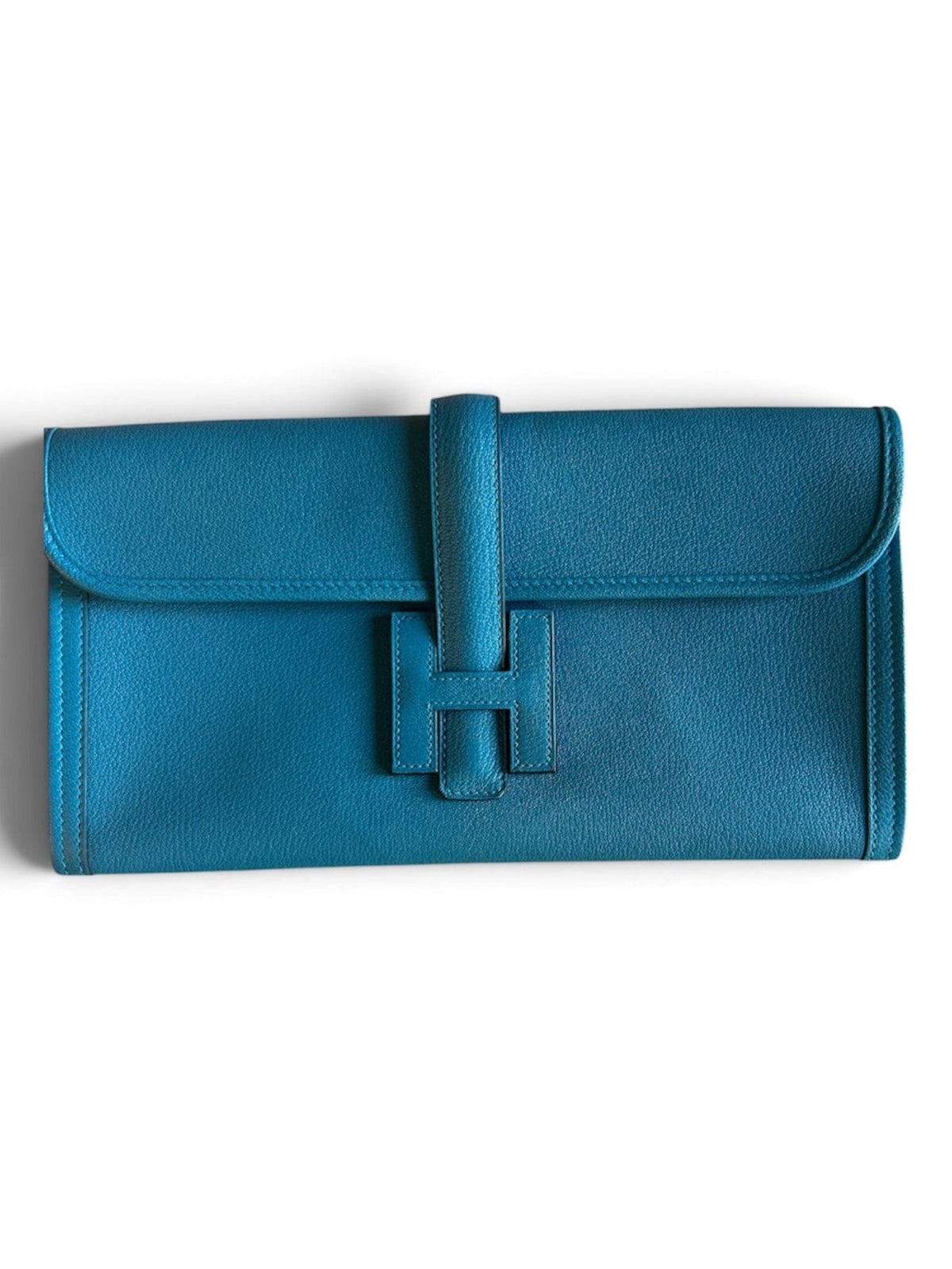 Hermes Hermes Turquoise Jige Elan Clutch Evercolour