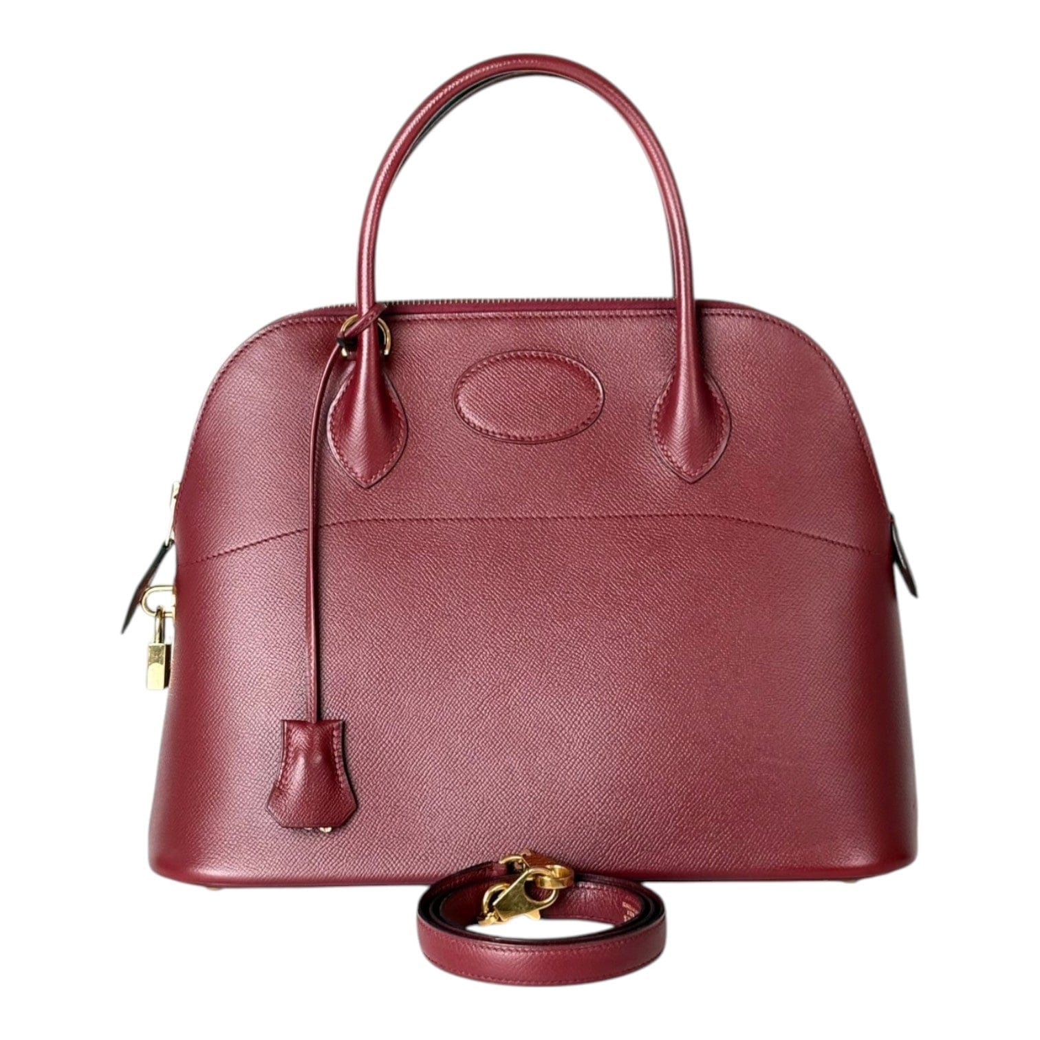 Hermes Hermes Vintage Bolide Dark Burgundy Coucheval Leather 31cm Bag