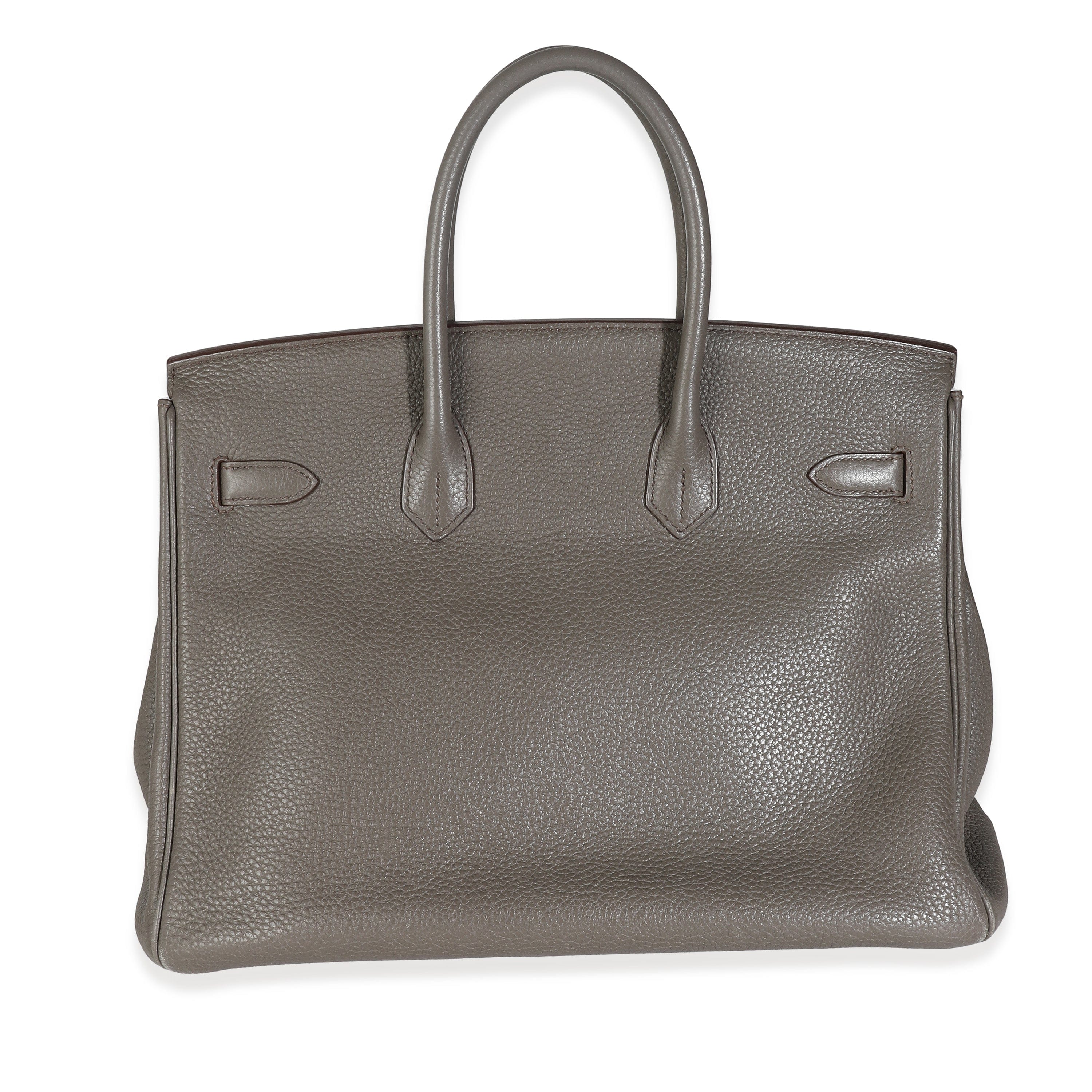 Hermès Étain Clemence Graphite Gris Fonce Lizard Club Birkin 35 PBHW