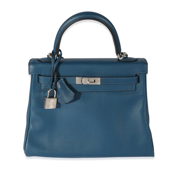 Hermès Hermes Deep Bleu Vert Bosphore Swift Kelly 25 PHW