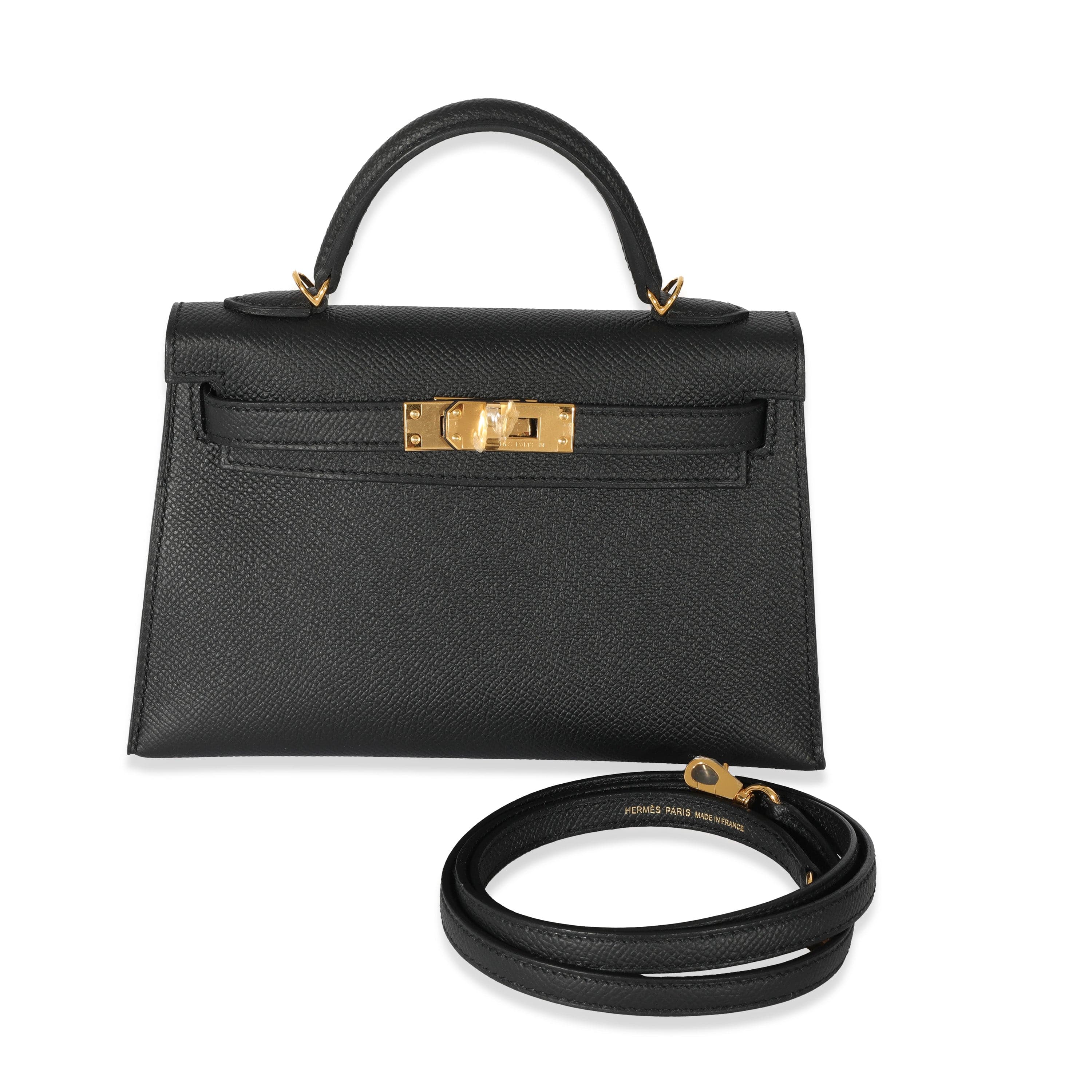 Hermès Hermes Noir Epsom Mini Kelly II 20 GHW
