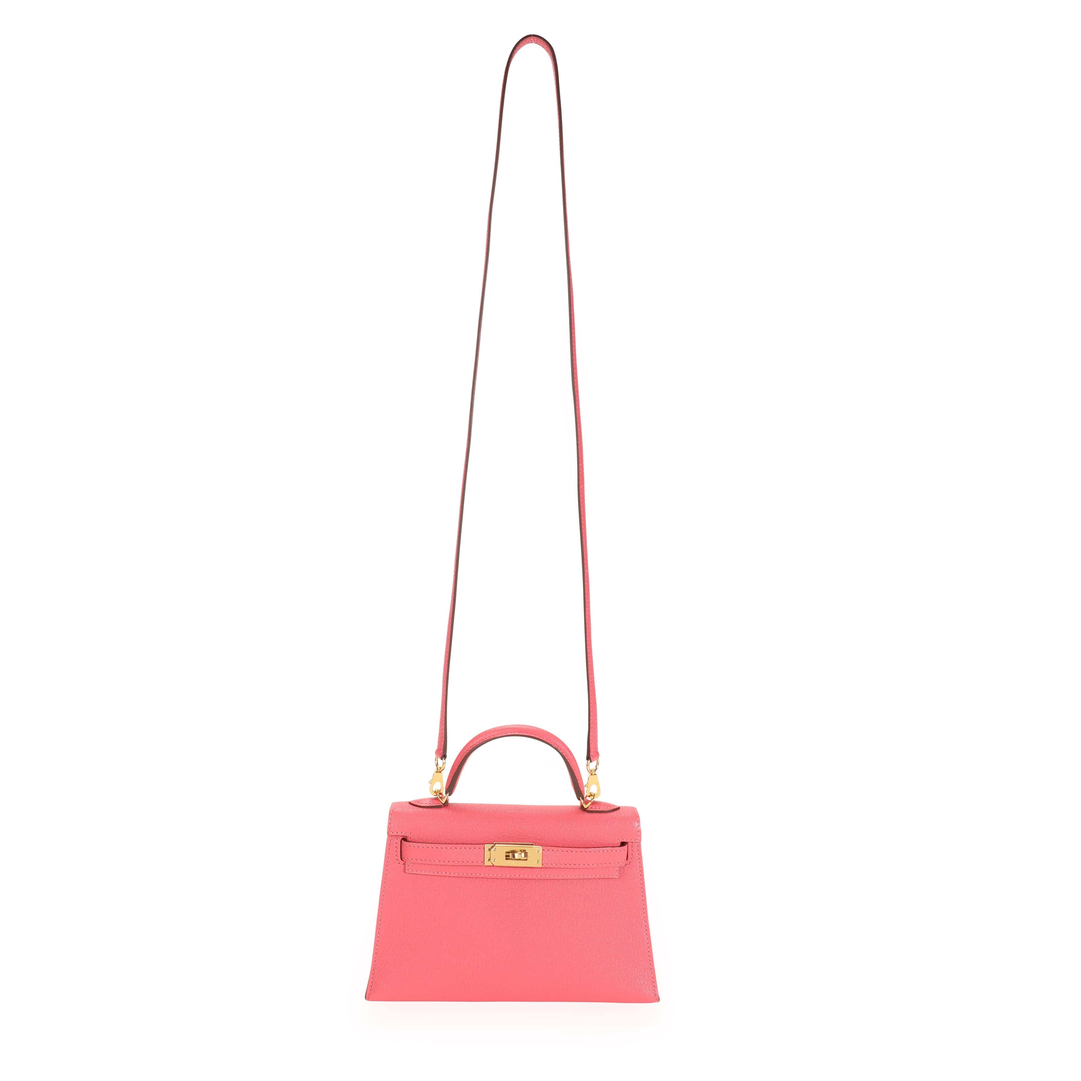 Hermès Hermès Rose Azalee Chévre Mini Kelly 20 II GHW