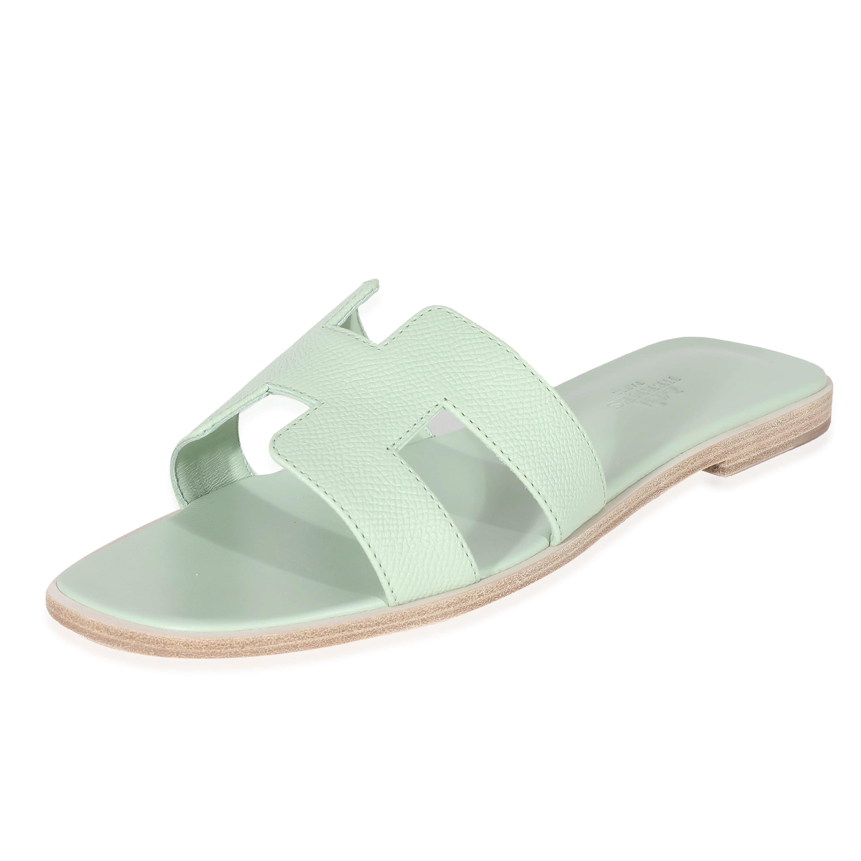 Hermès Hermes Vert Jade Epsom Oran Sandals