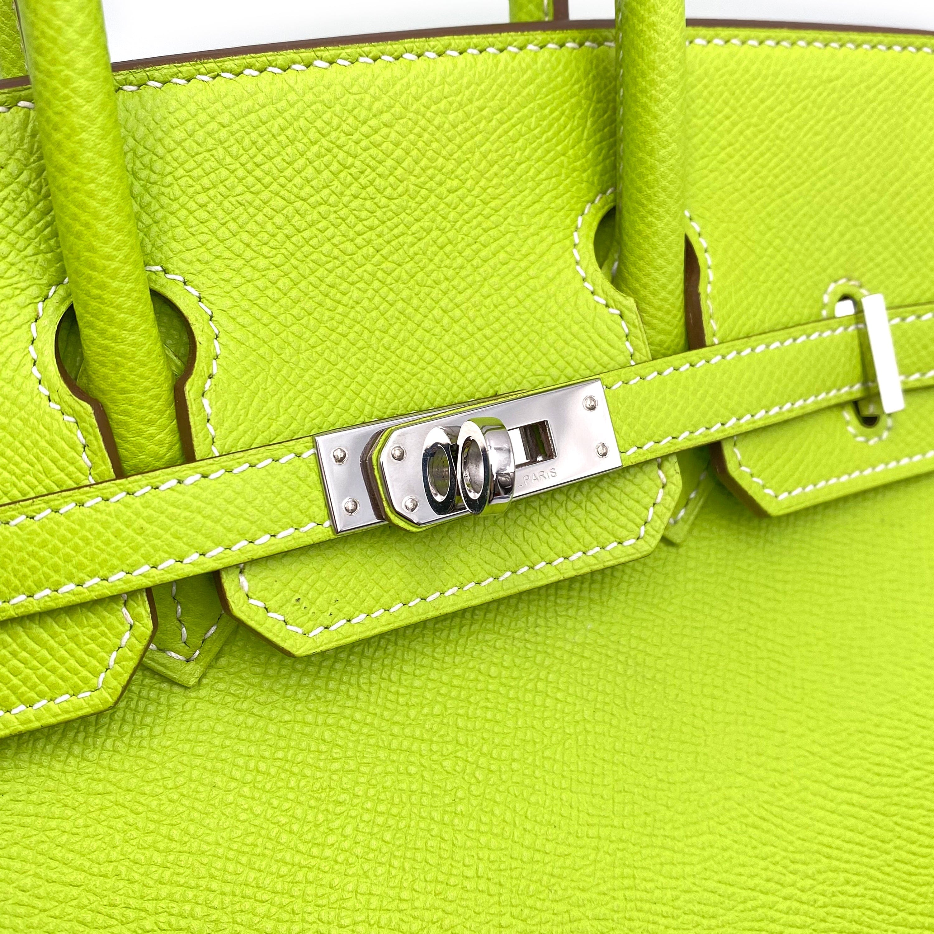 Hermès HERMES BIRKIN 25 CANDY KIWI / LICHEN EPSOM PHW #P