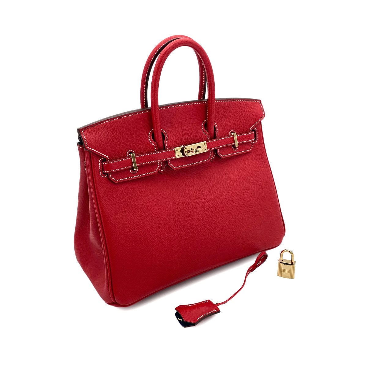 HERMES HERMES BIRKIN 25 CANDY ROUGE CASAQUE / BLUE THALASSA EPSOM PBHW #P 90251379