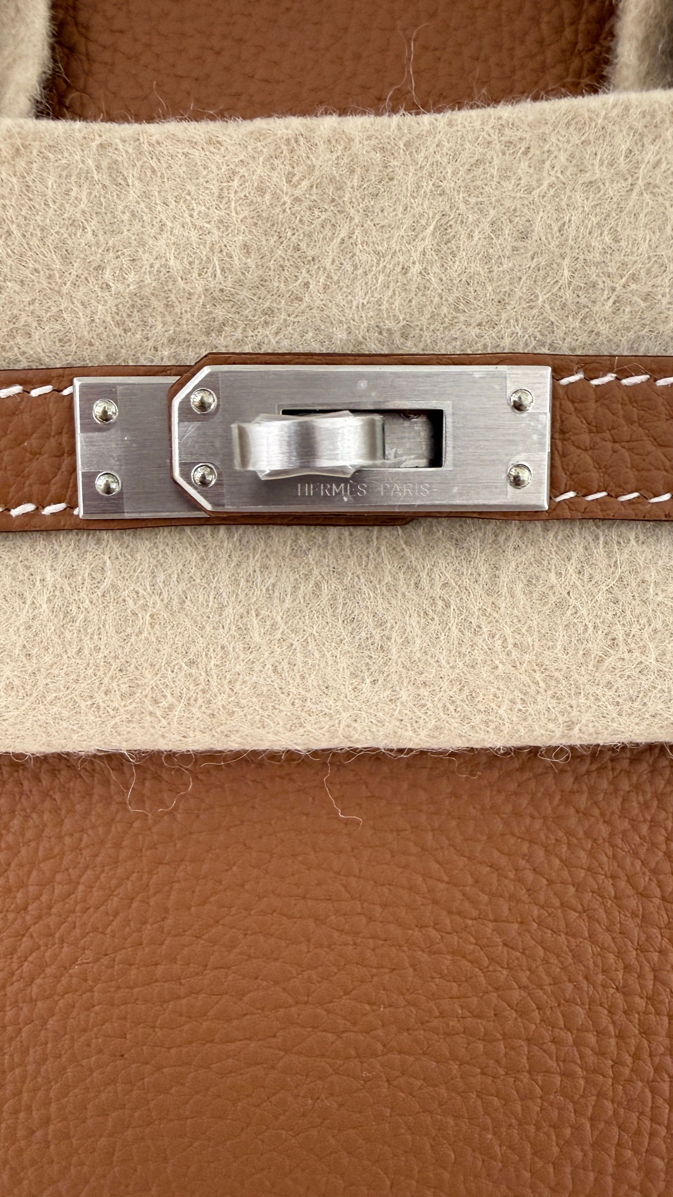 HERMES Hermes Birkin 25 Gold Togo Brushed PHW #K - New SKC1958