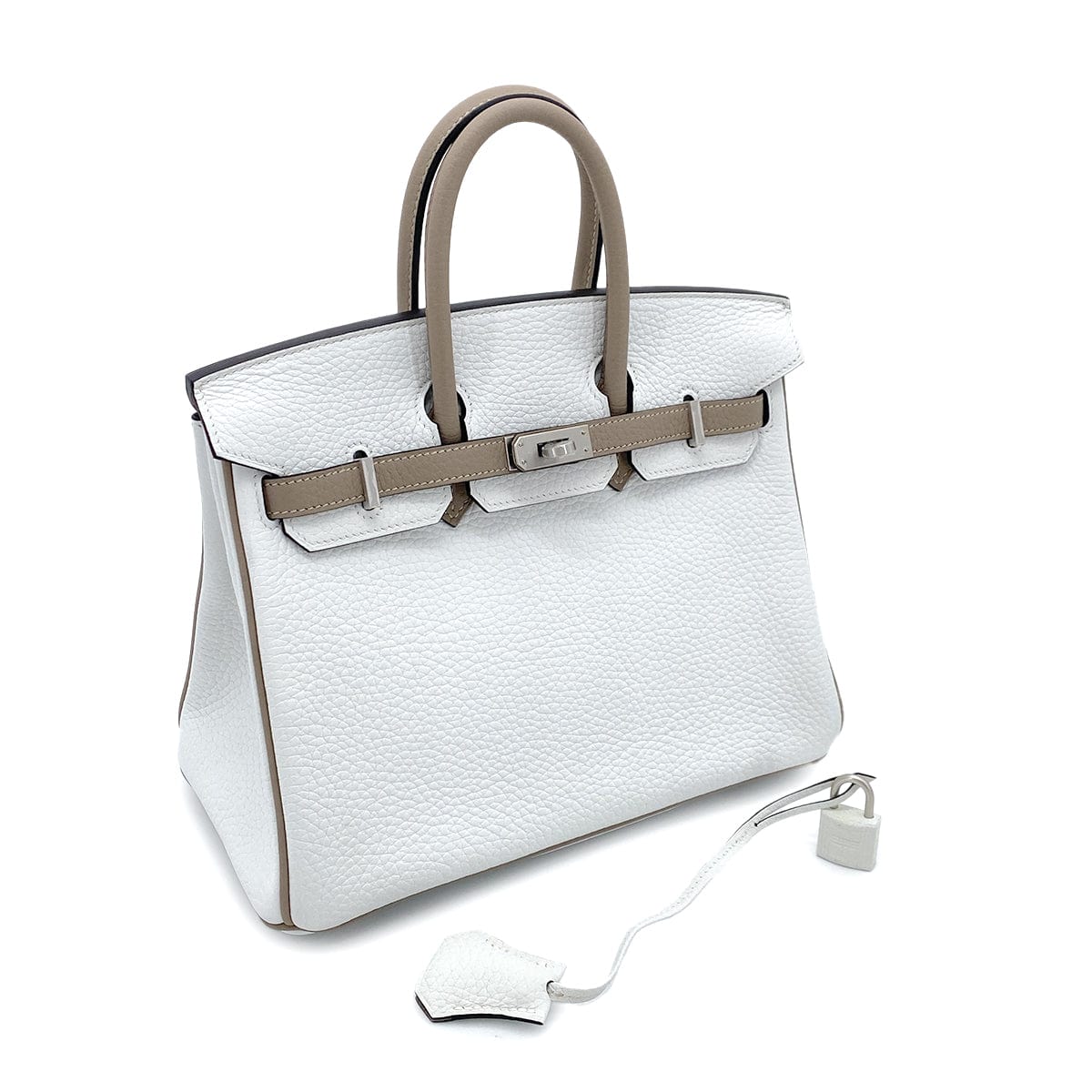 Hermes HERMES BIRKIN 25 WHITE ETOUPE TOGO HAND BAG D GHW SPO 90252991